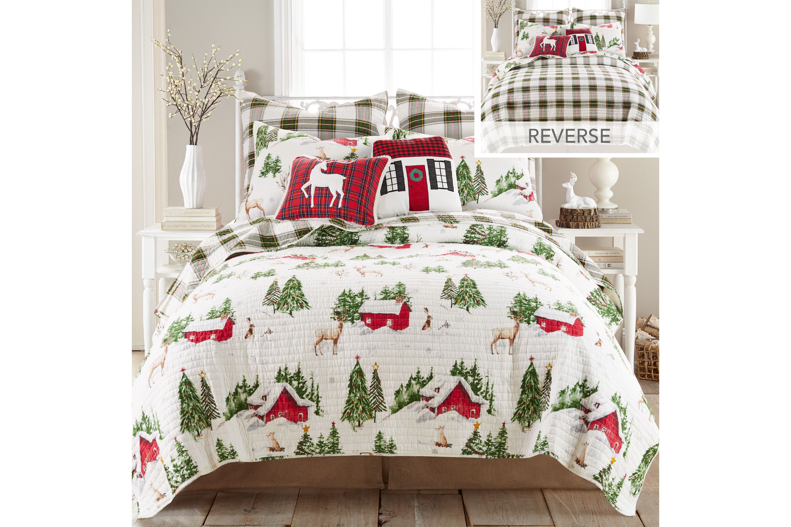 Tatum Pines Fur Deer Appliqued Pillow 14x18