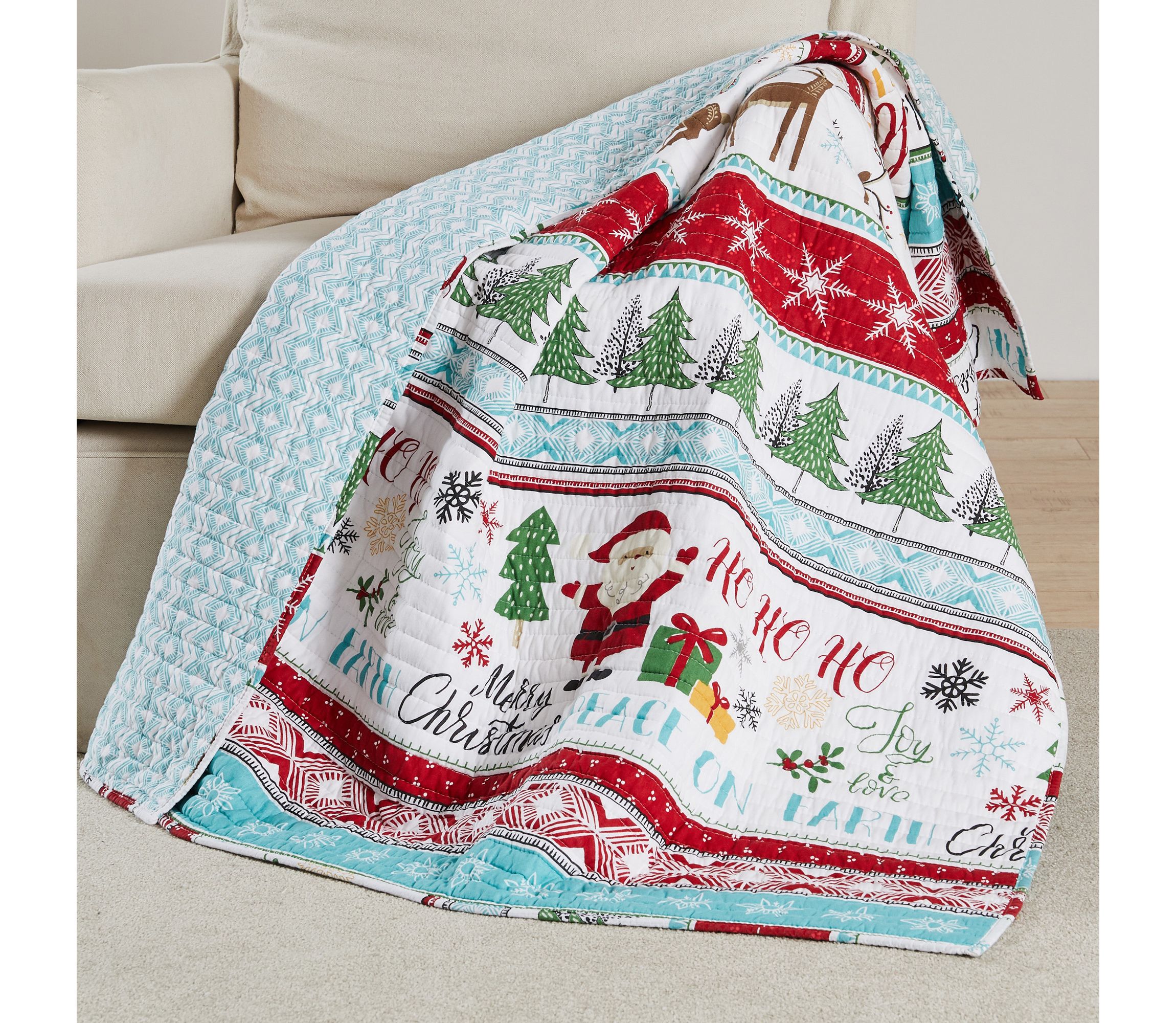 Ho Ho Holidays Quilted Throw
