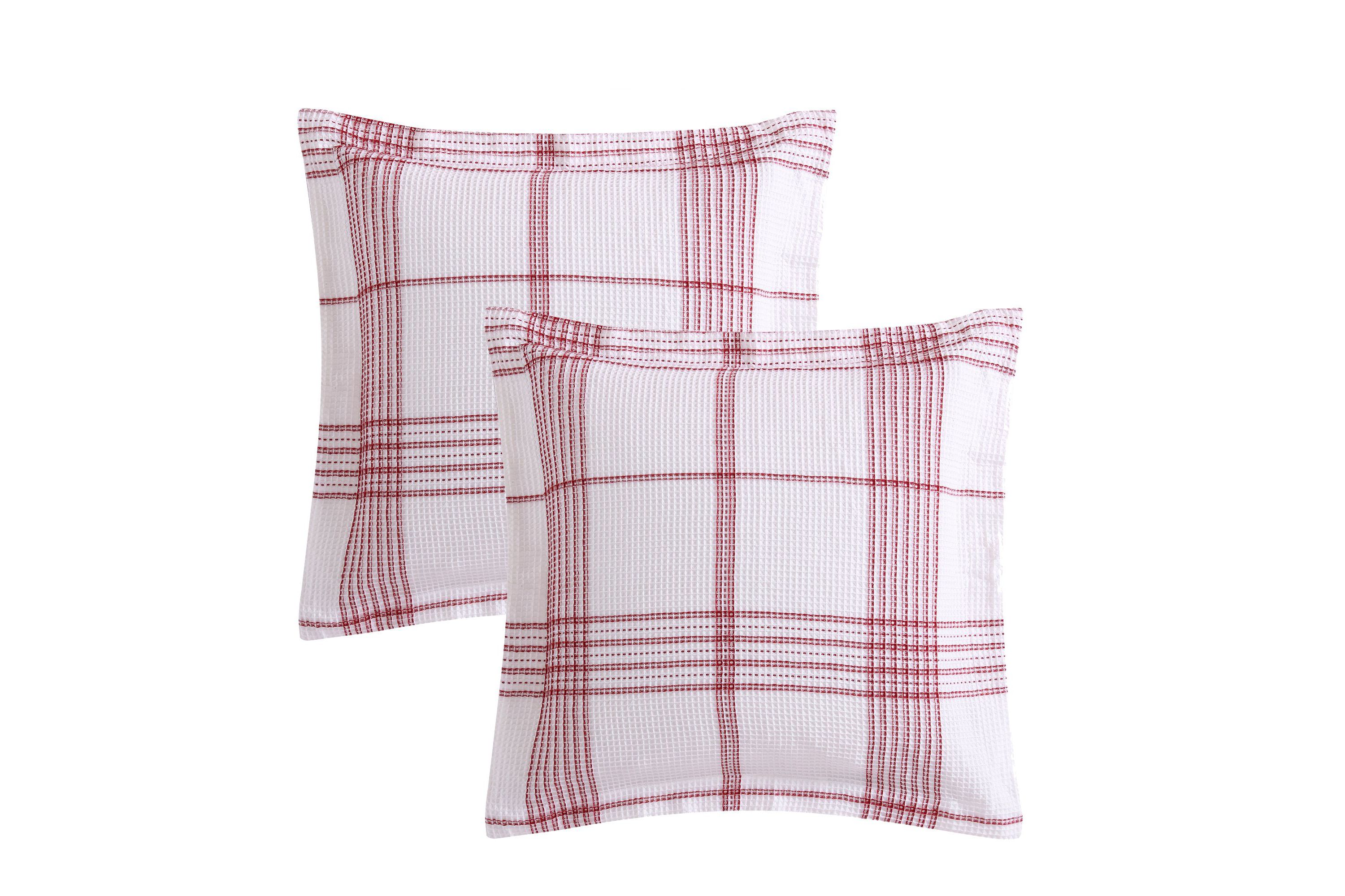 Peppermint Plaid Euro Sham Set of 2