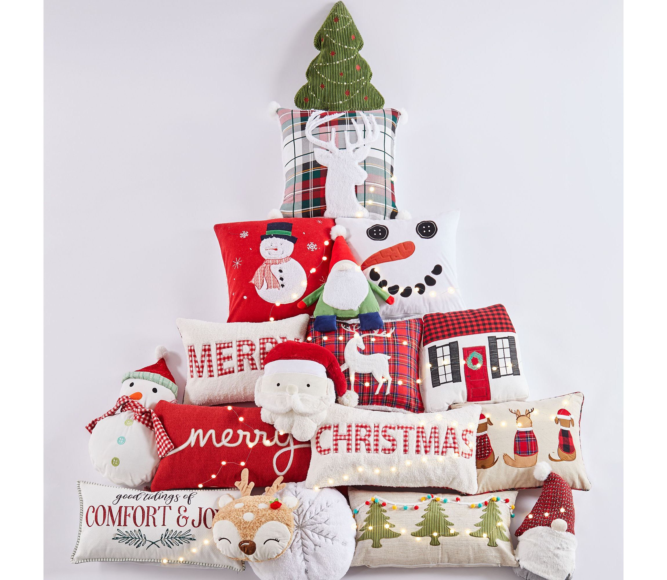 White Pine Applique Snowman Pillow 18x18