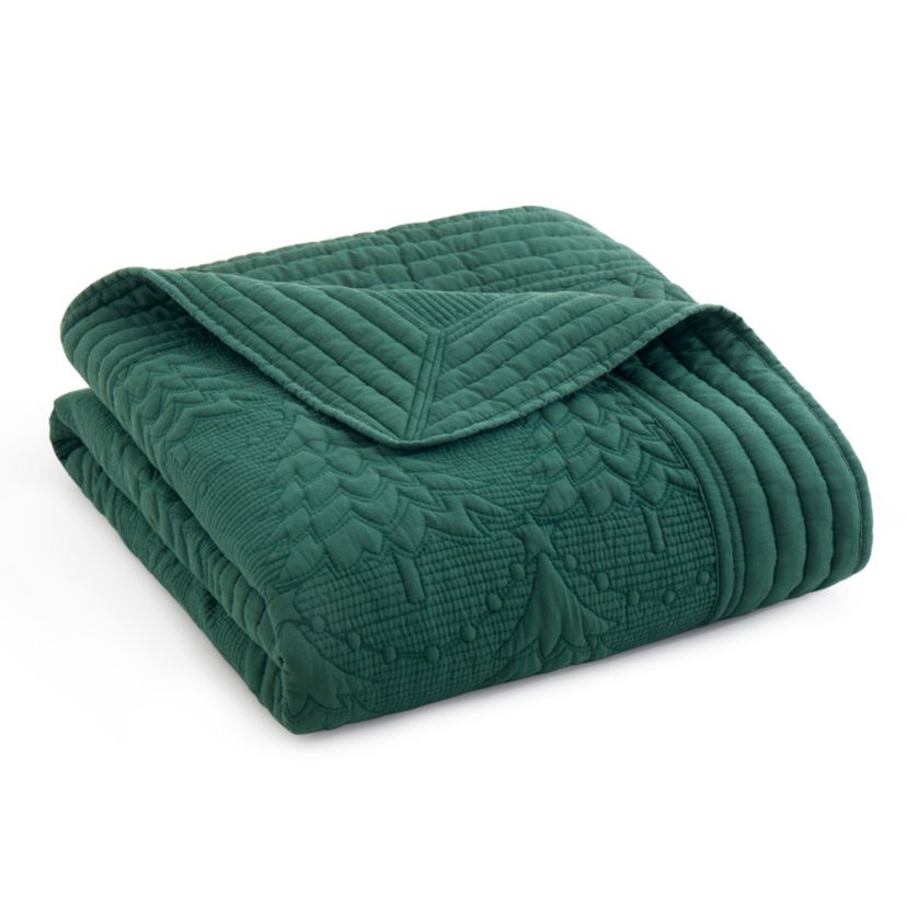 O Christmas Tree Green Quilted Throw