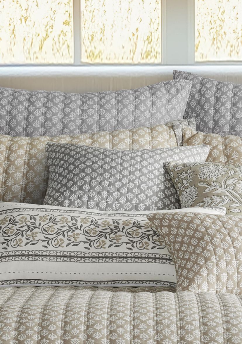 Aditya Taupe Quilted Pillow