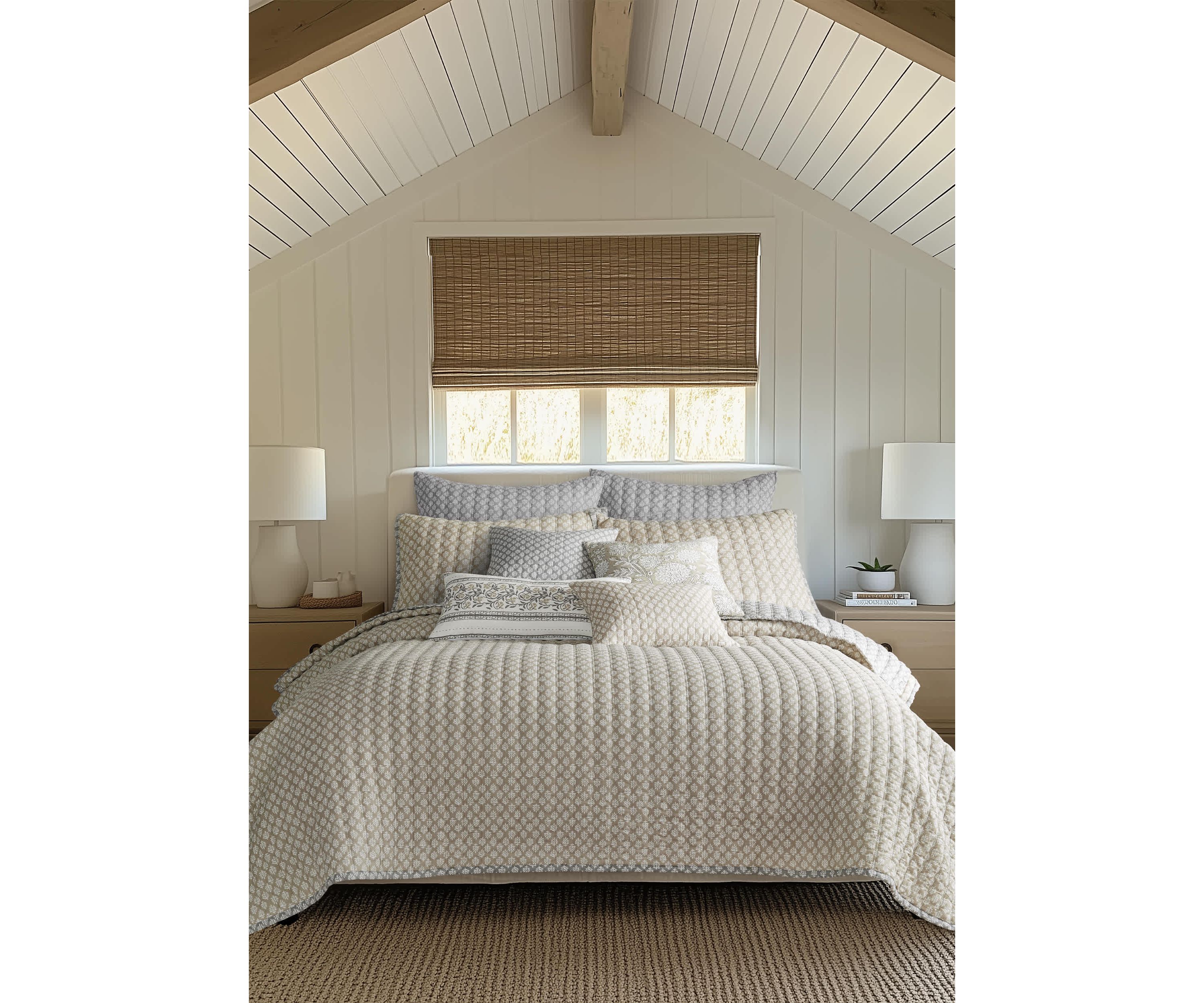 Aditya Taupe Quilted Pillow