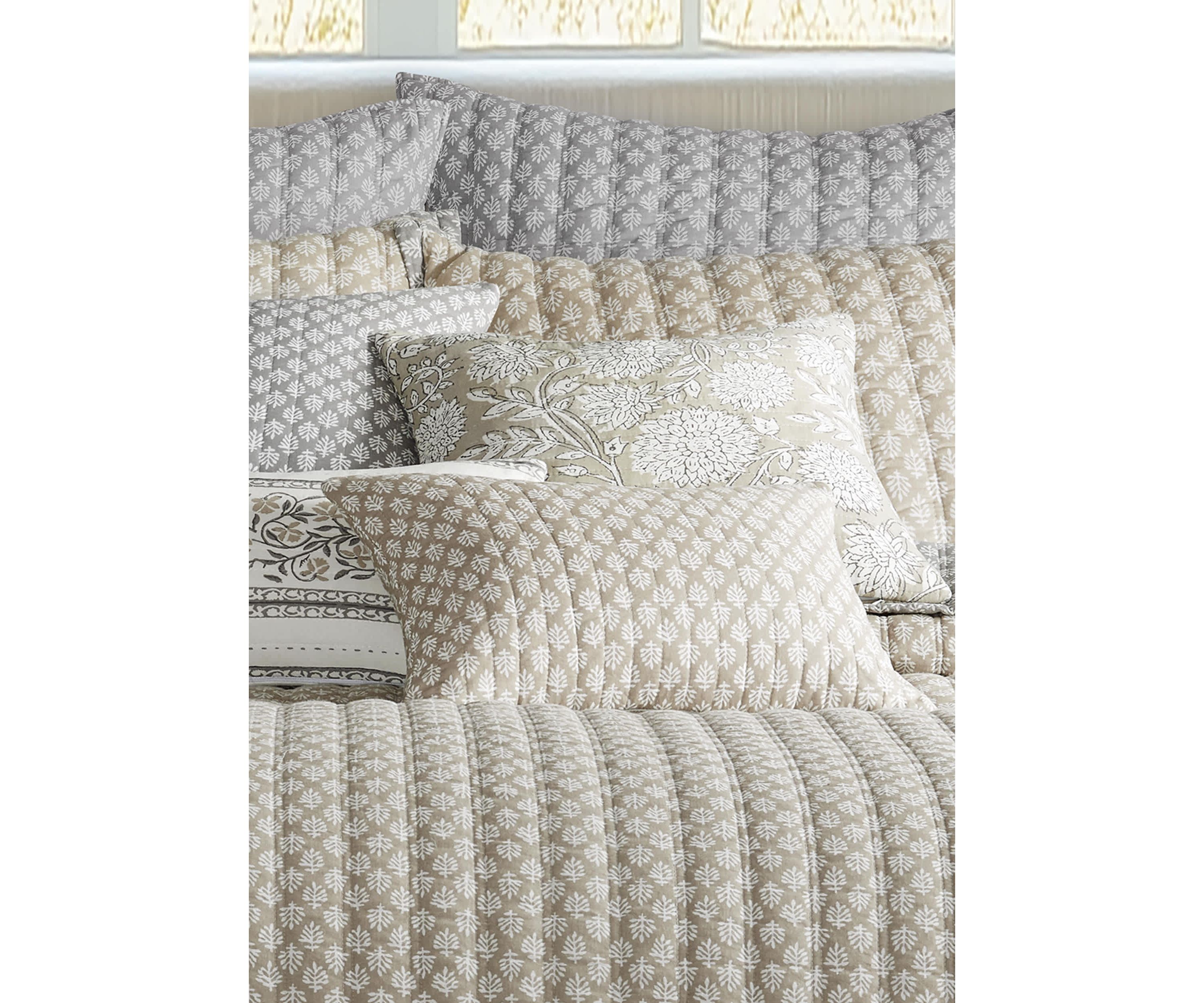 Aditya Taupe Grey Quilted Pillow