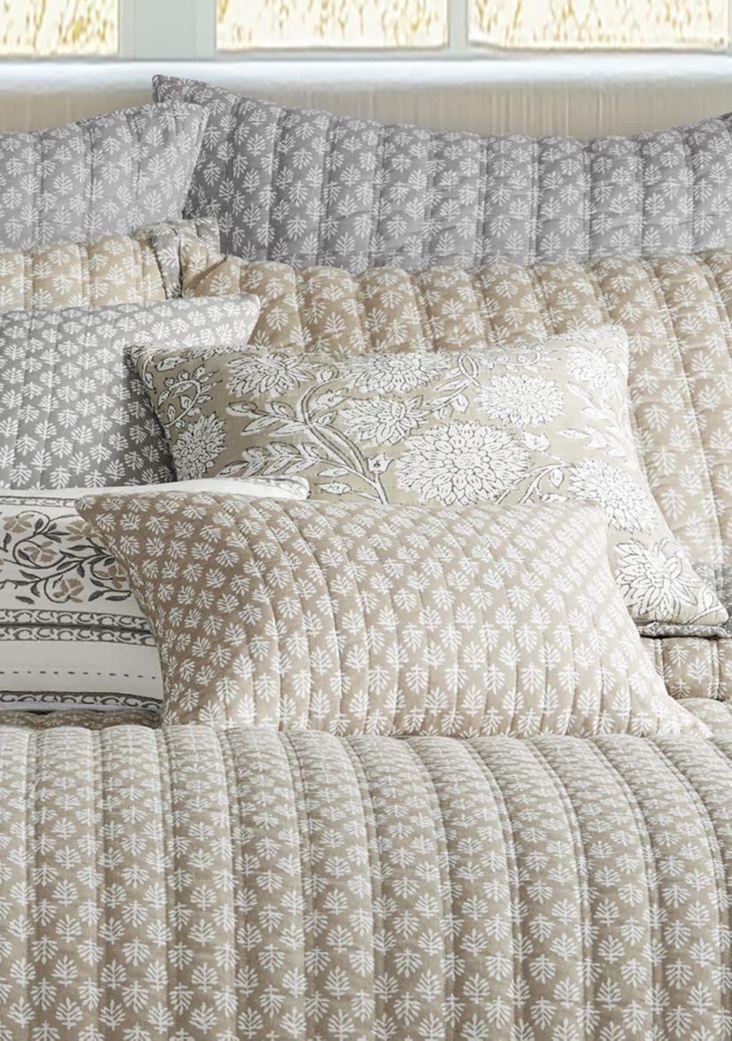 Aditya Taupe Grey Quilted Pillow
