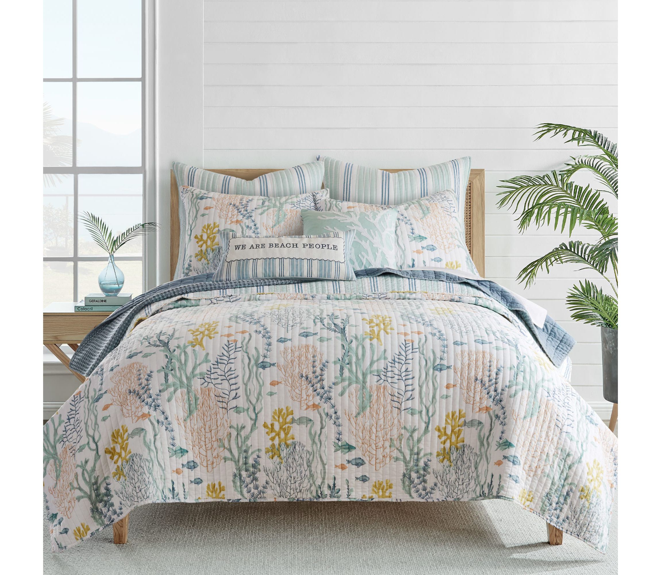 Ocean Meadow Coral Pillow