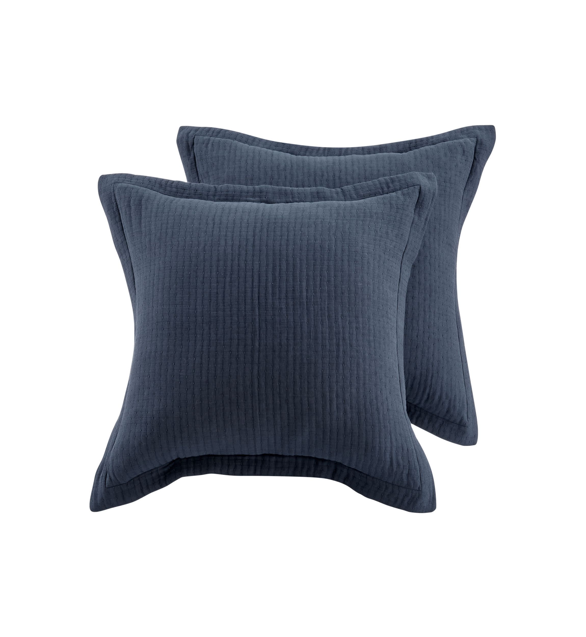 Reede Muslin Navy  Euro Sham set of 2