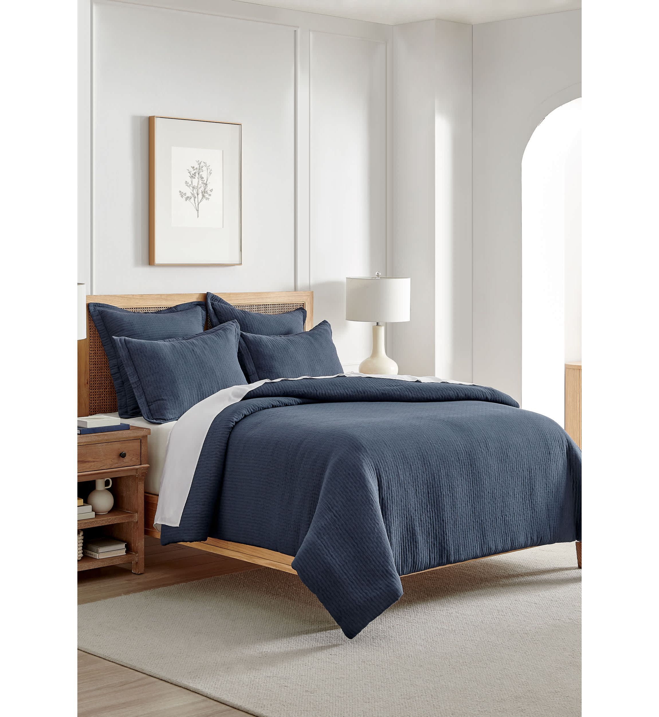 Reede Muslin Navy  Euro Sham set of 2
