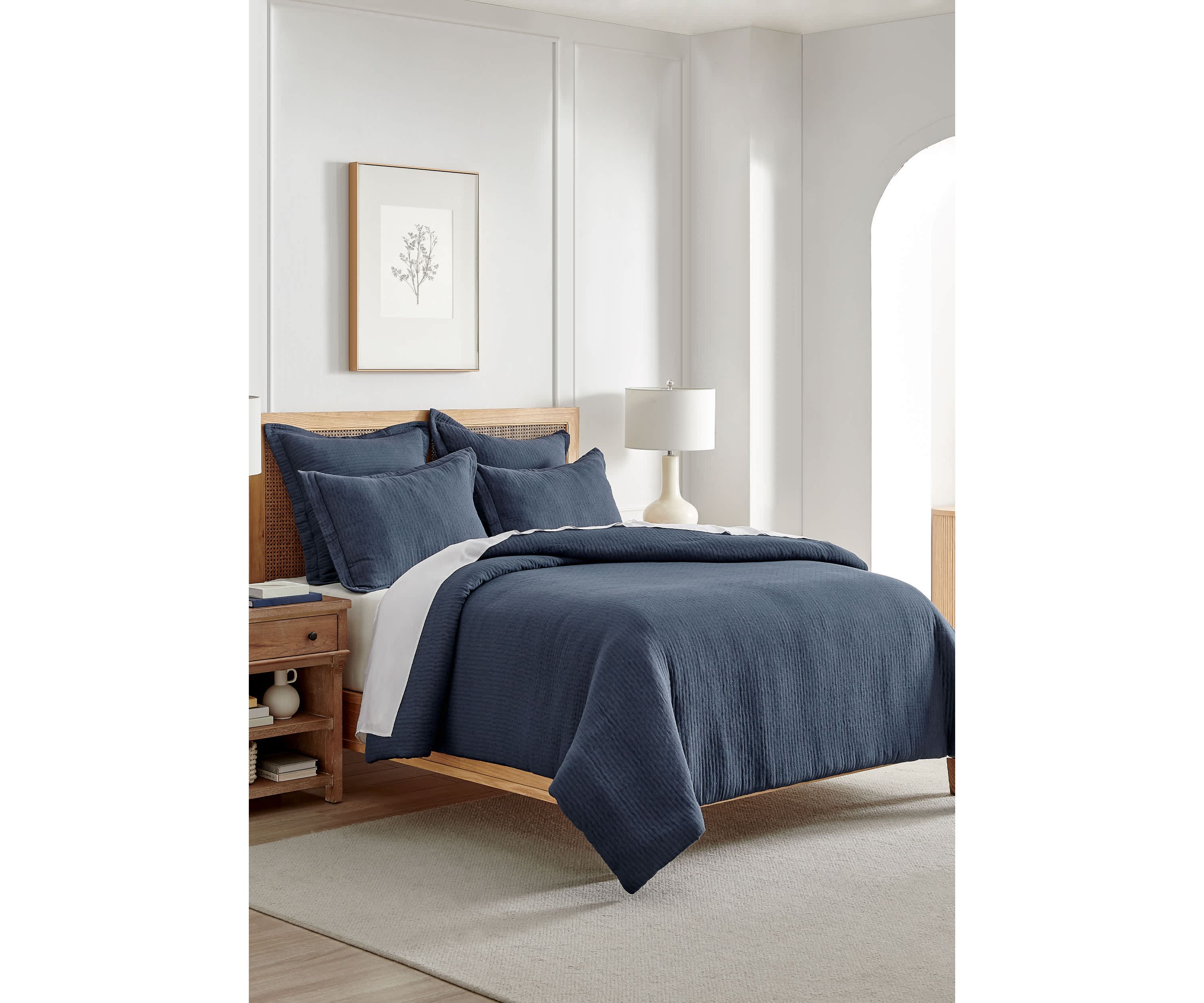 Reede Muslin Navy  Euro Sham set of 2