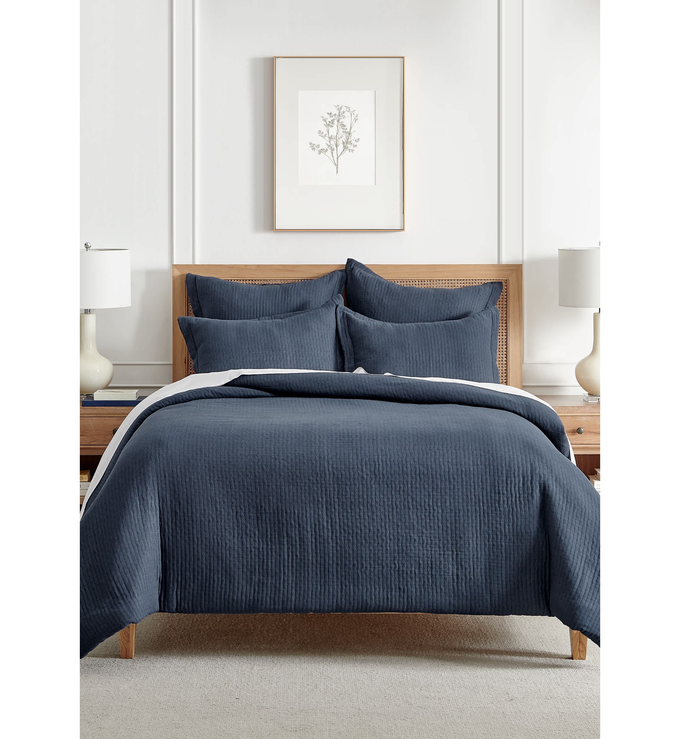 Reede Muslin Navy  Euro Sham set of 2