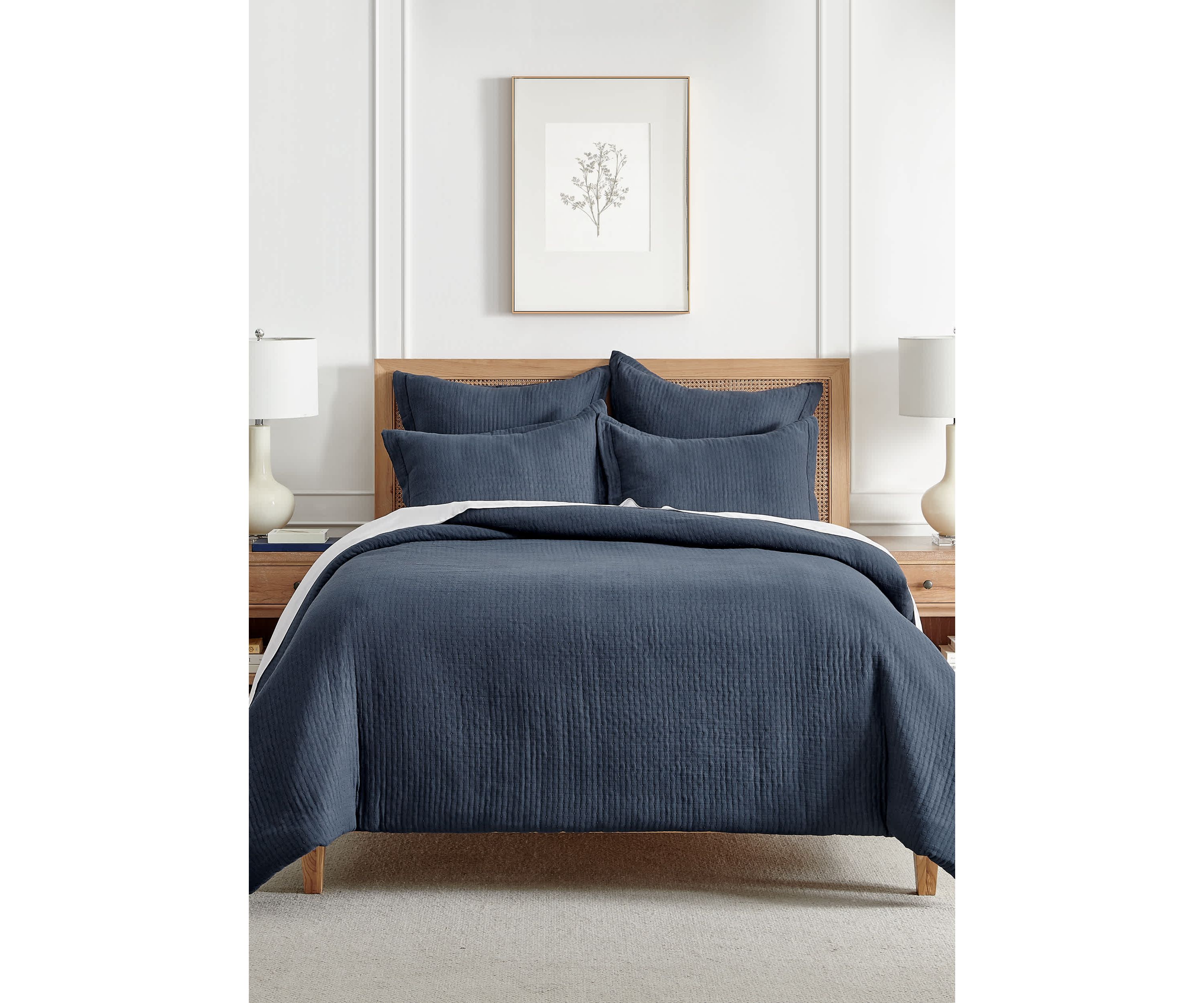 Reede Muslin Navy  Euro Sham set of 2