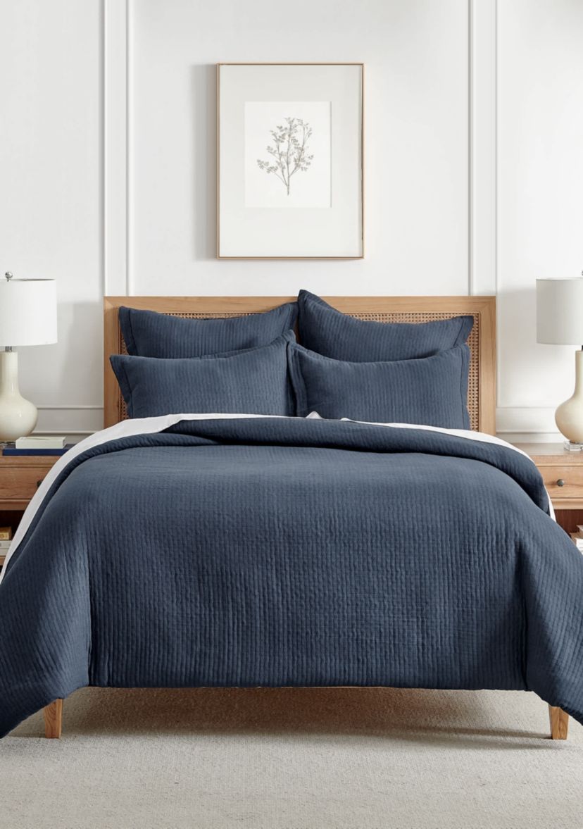 Reede Muslin Navy  Euro Sham set of 2