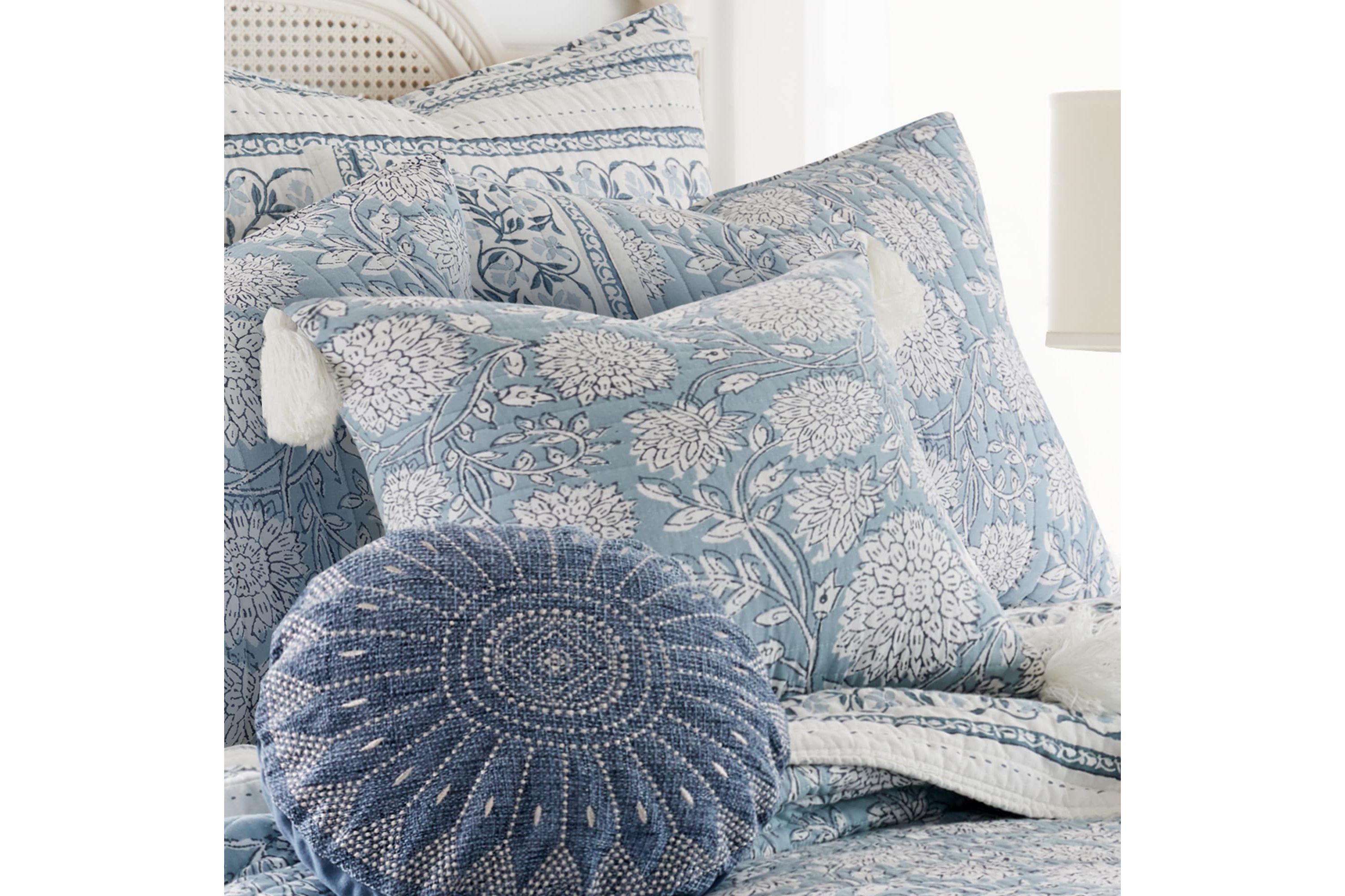 Adare Blue Tassel Pillow