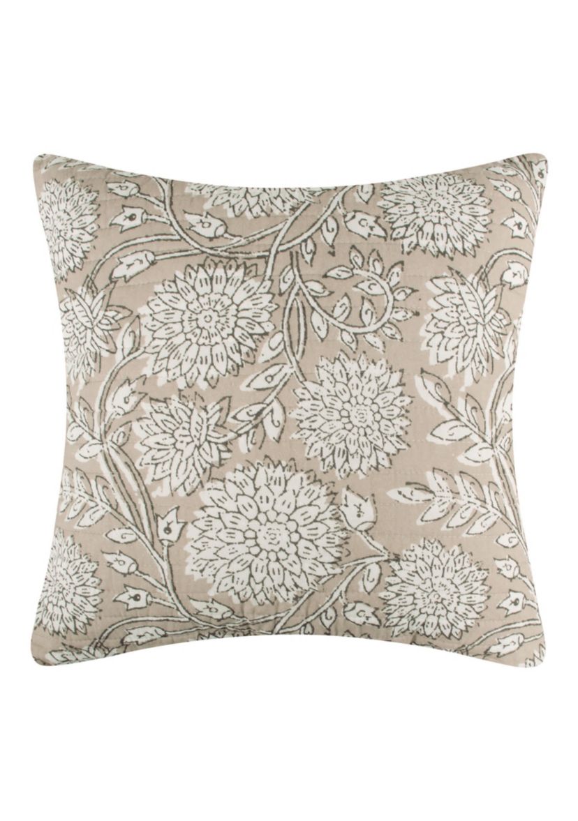 Adare Taupe Quilted Square Pillow