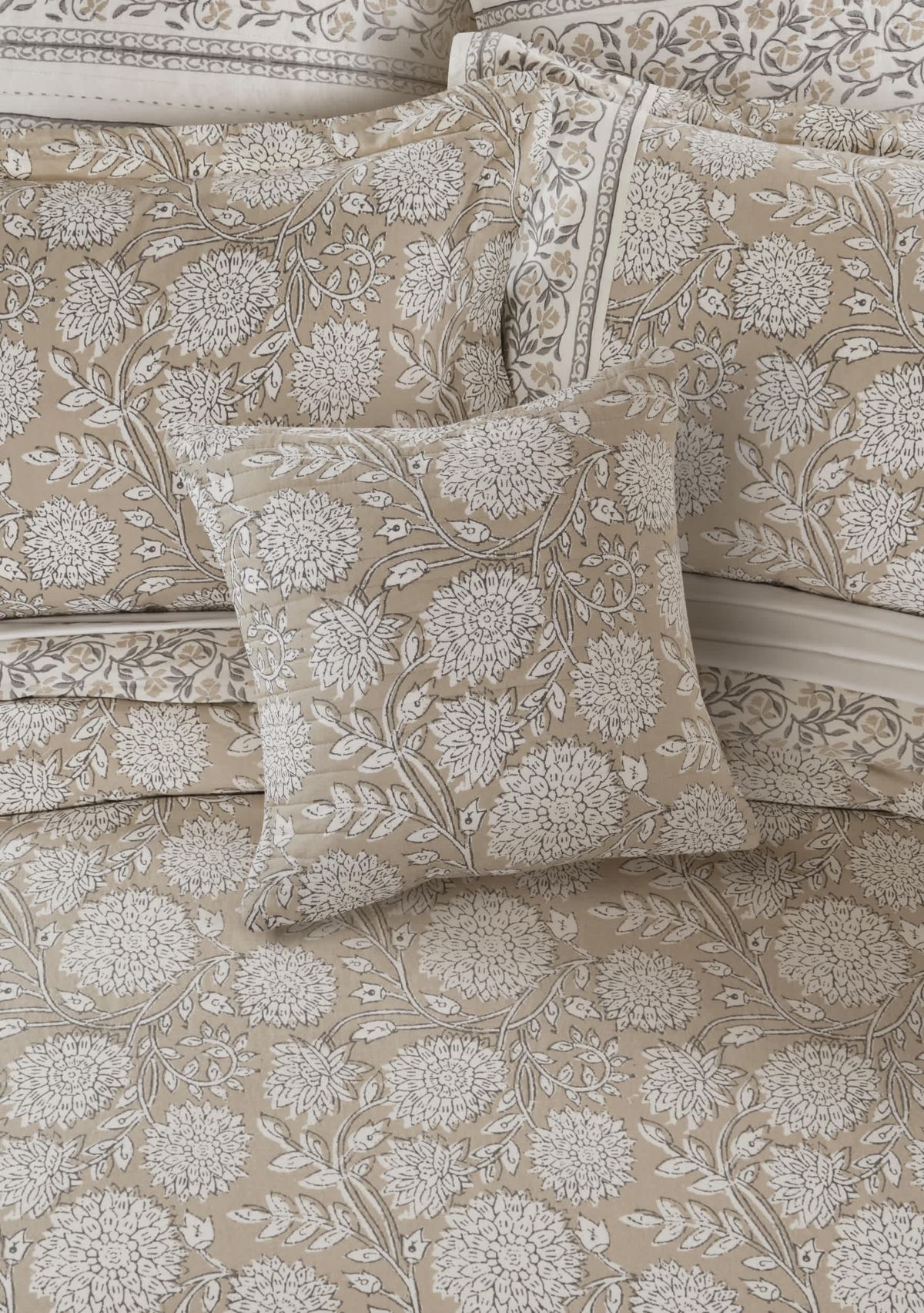 Adare Taupe Quilted Square Pillow