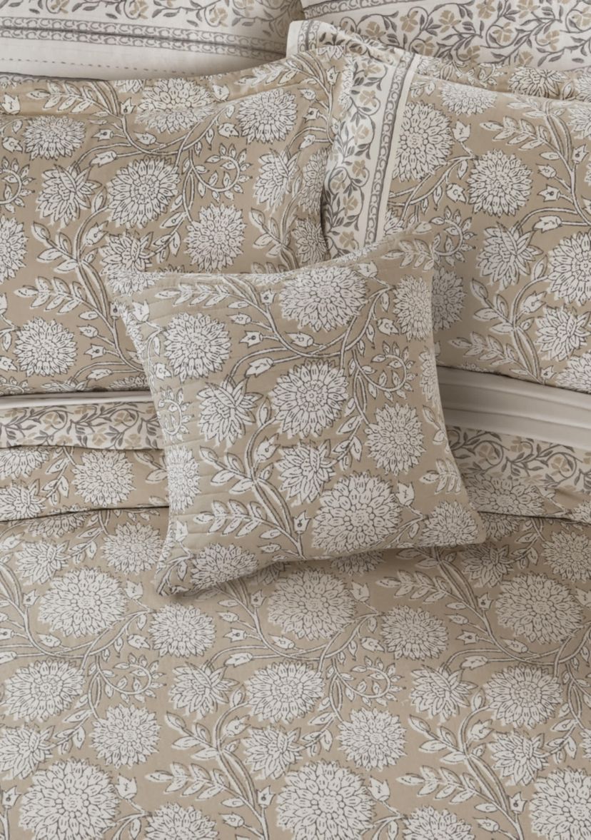 Adare Taupe Quilted Square Pillow