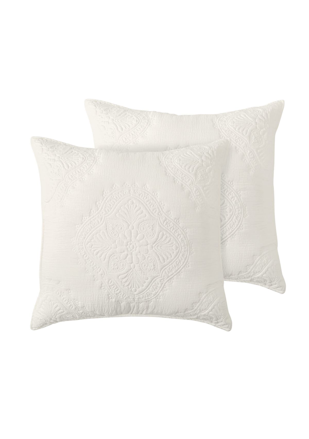 Muslin Stitch Cream Euro Sham Set of 2