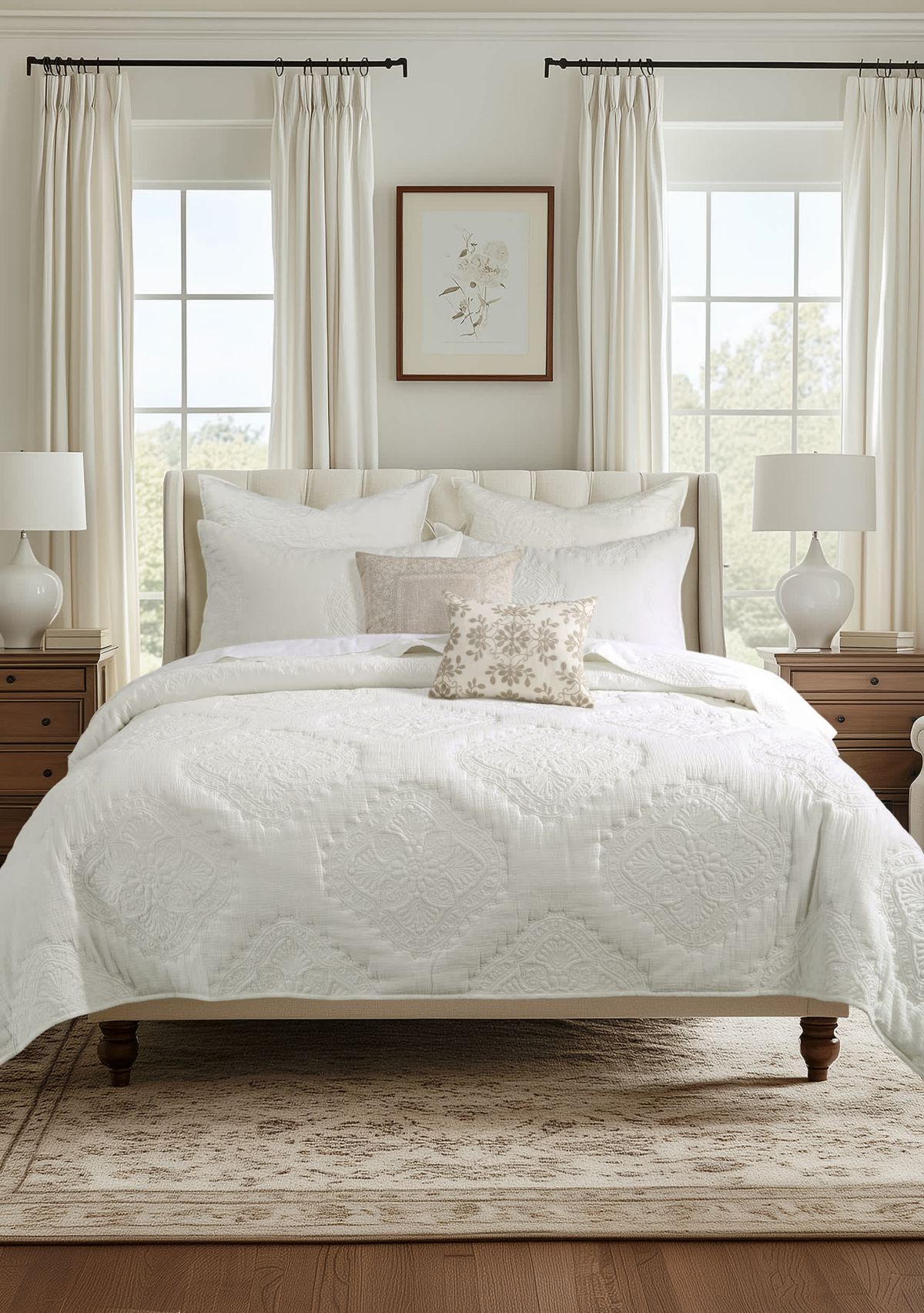 Muslin Stitch Cream Euro Sham Set of 2