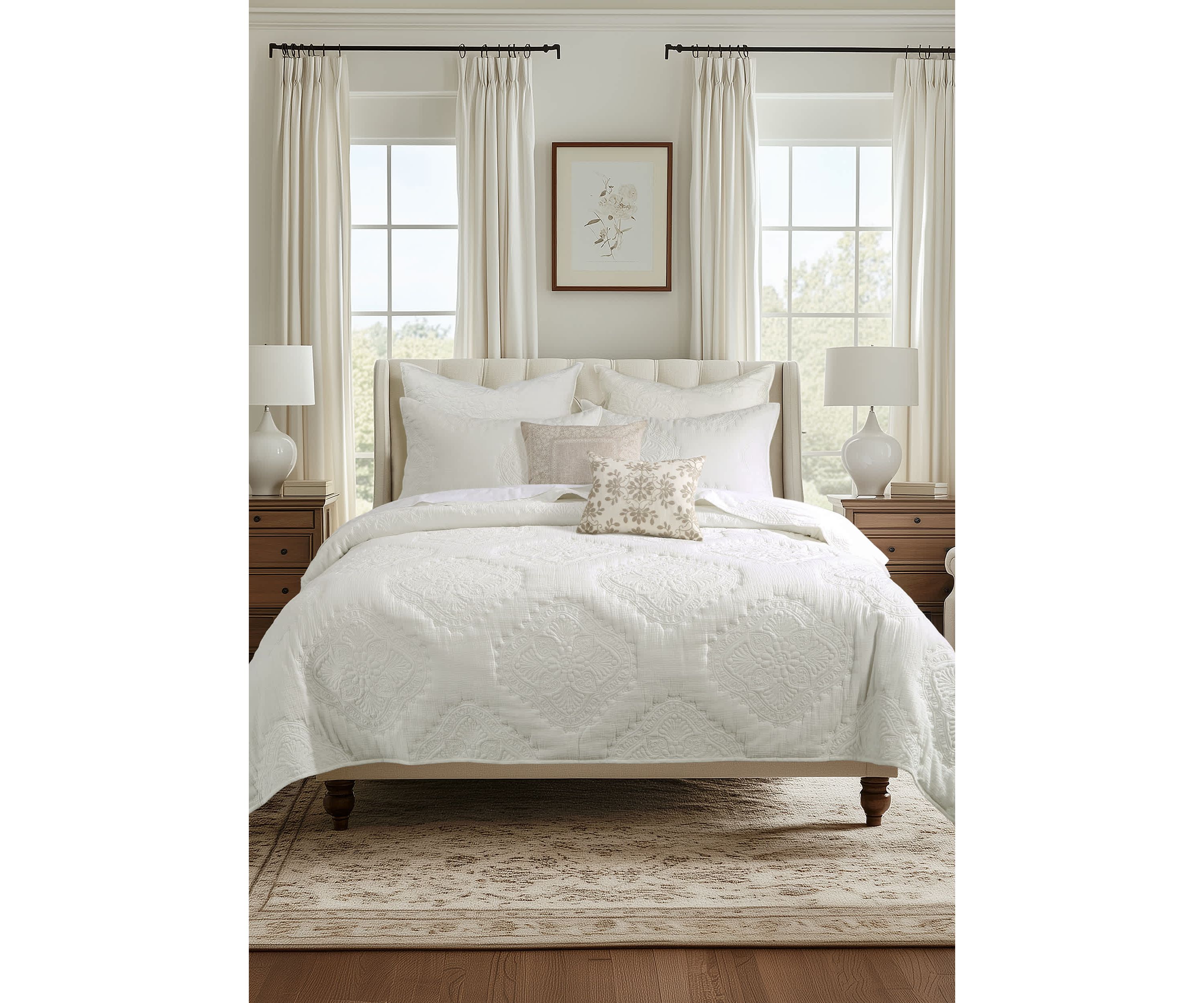 Muslin Stitch Cream Euro Sham Set of 2