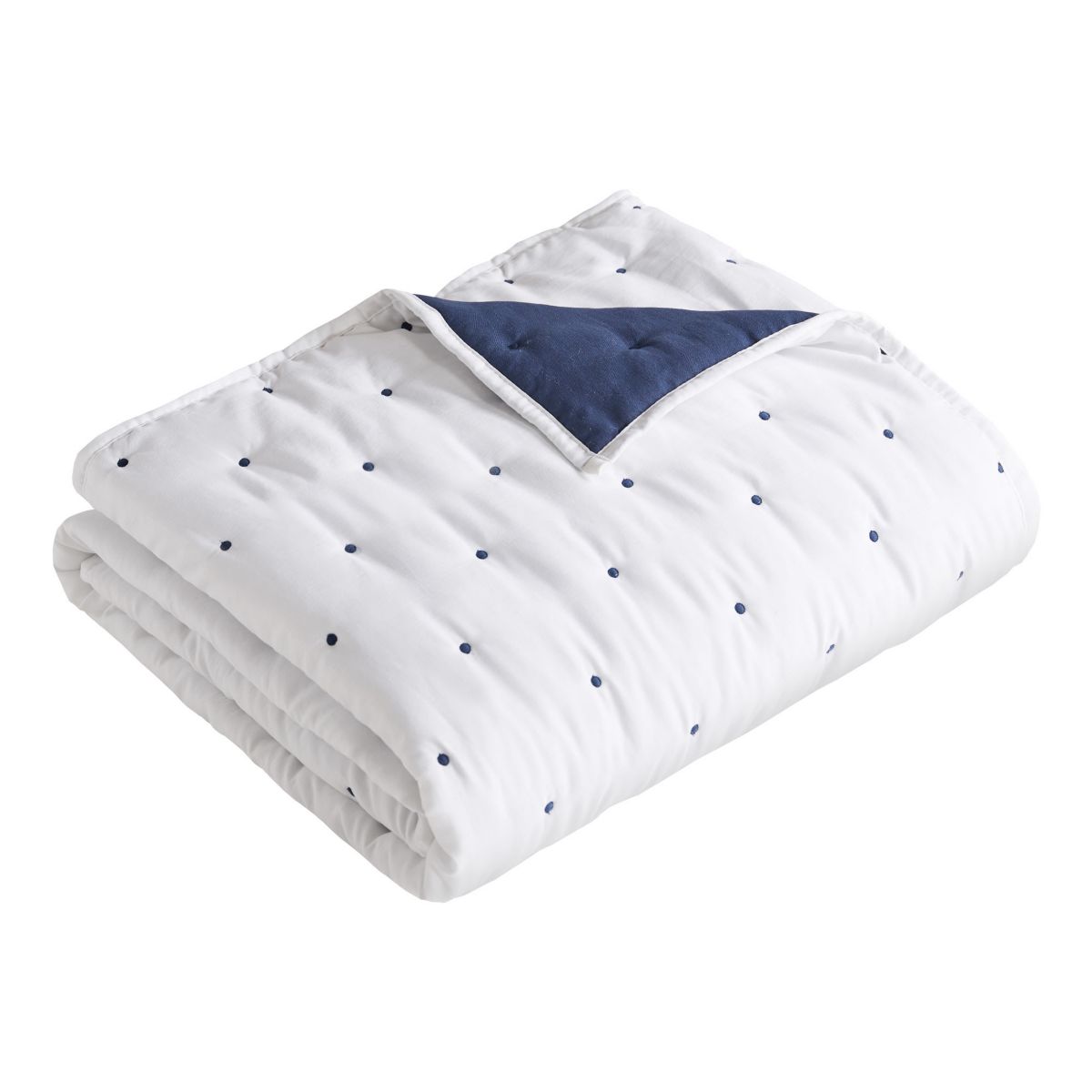 Embroidered Swiss Dot Quilted Throw