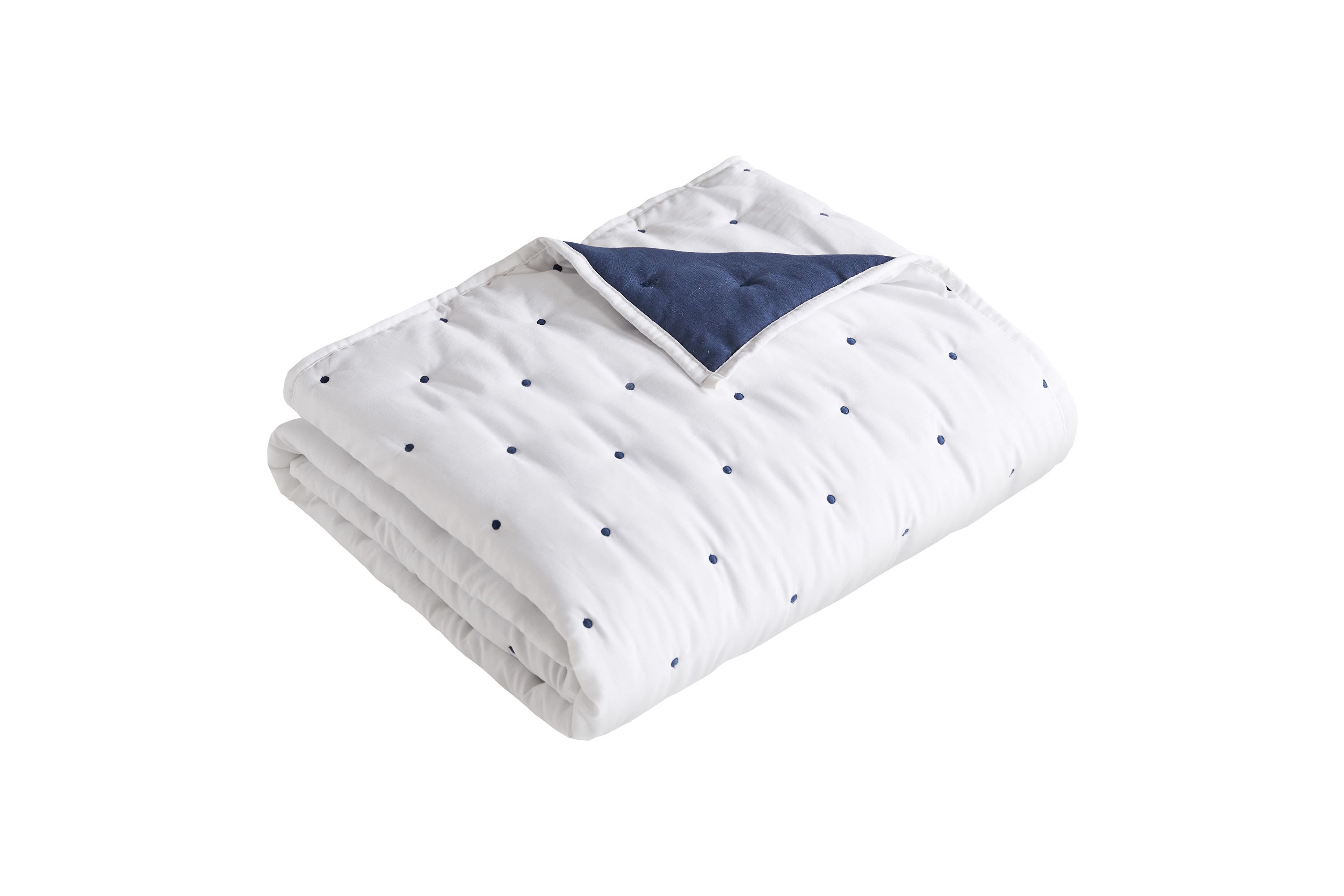 Embroidered Swiss Dot Quilted Throw