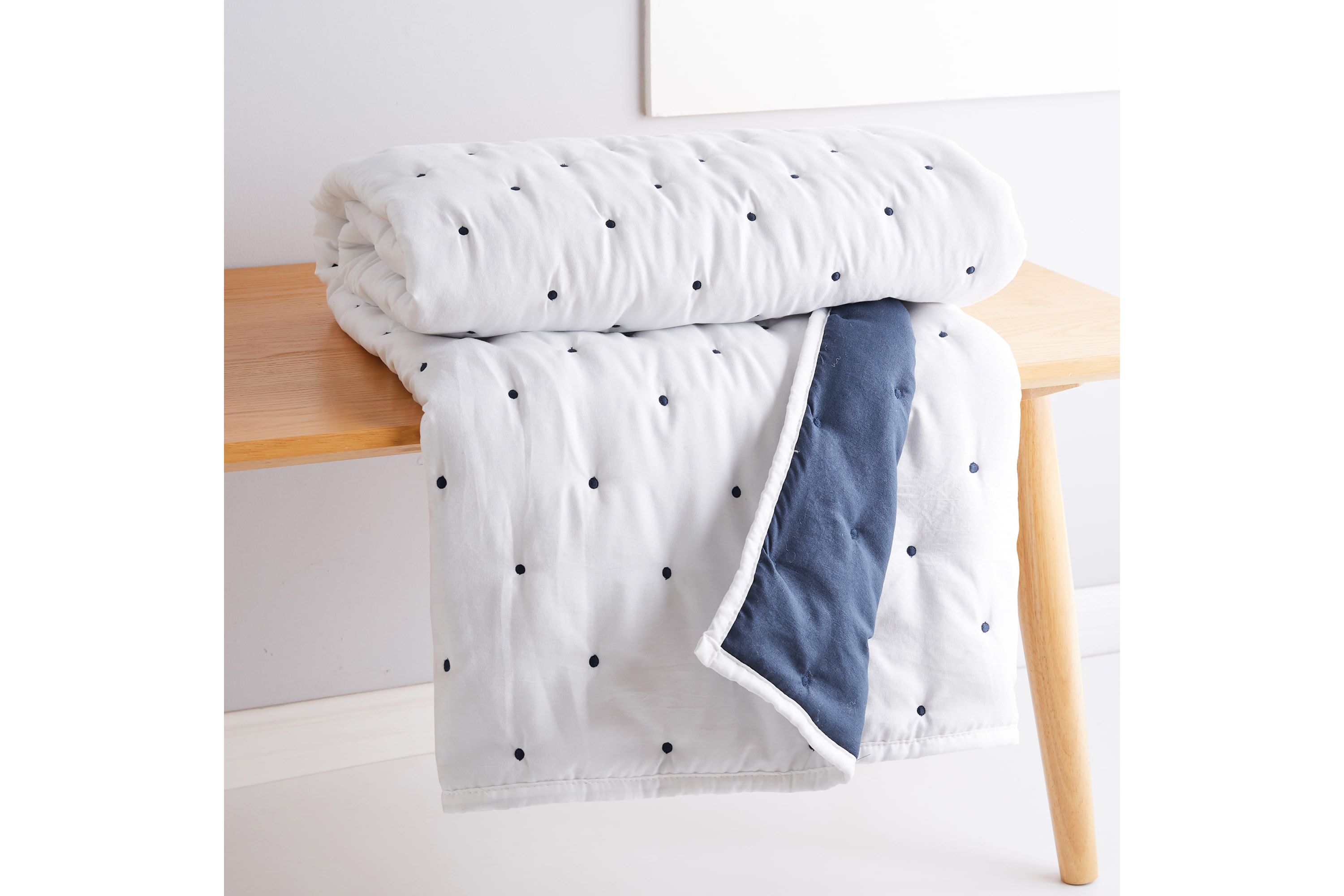 Embroidered Swiss Dot Quilted Throw