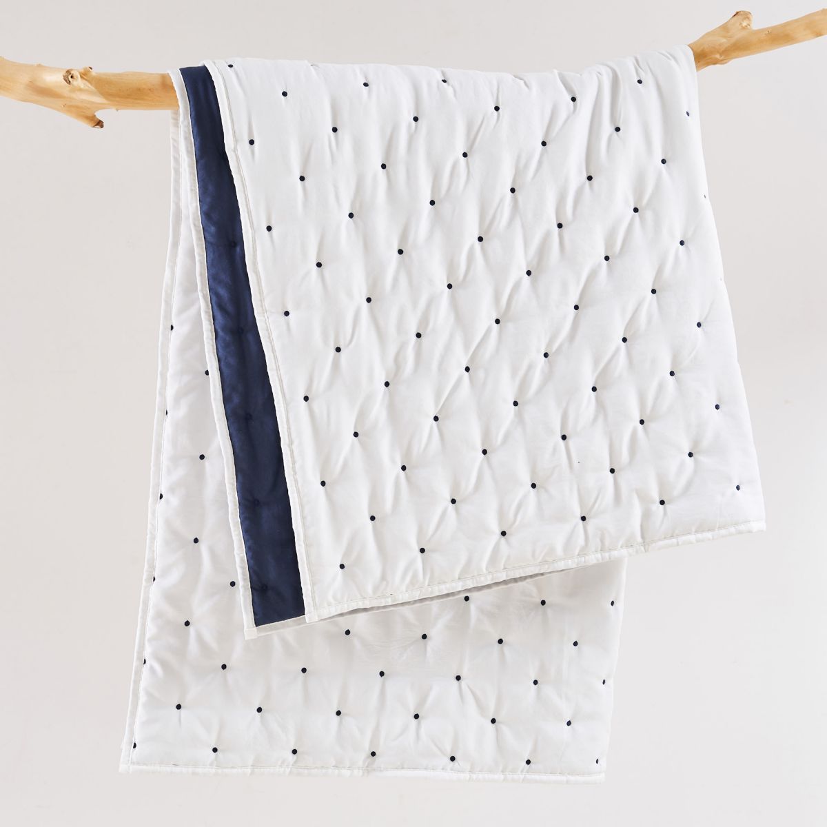 Embroidered Swiss Dot Quilted Throw