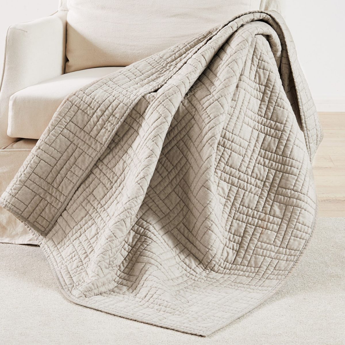 Melange Stitch Quilted Throw