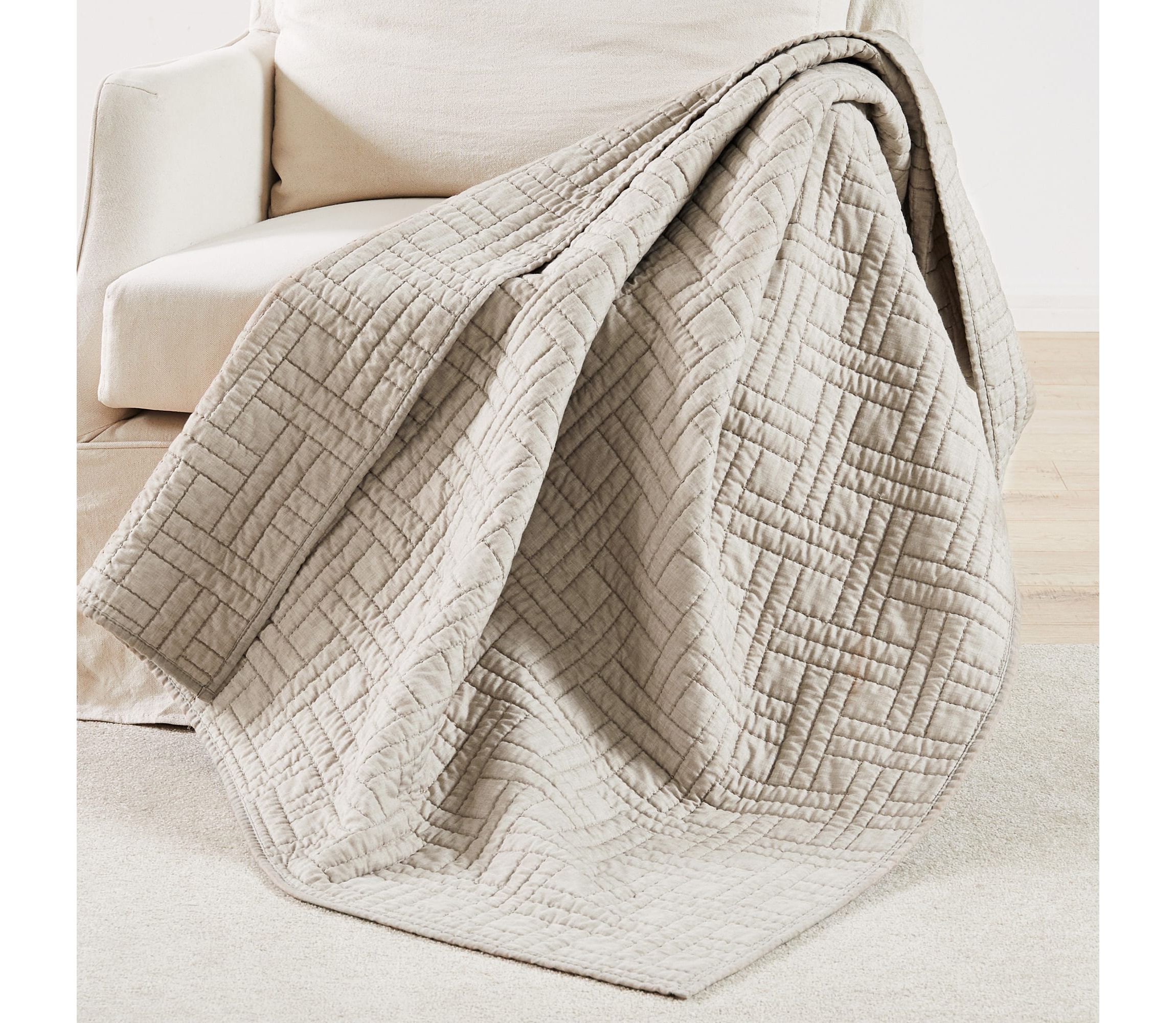 Melange Stitch Quilted Throw