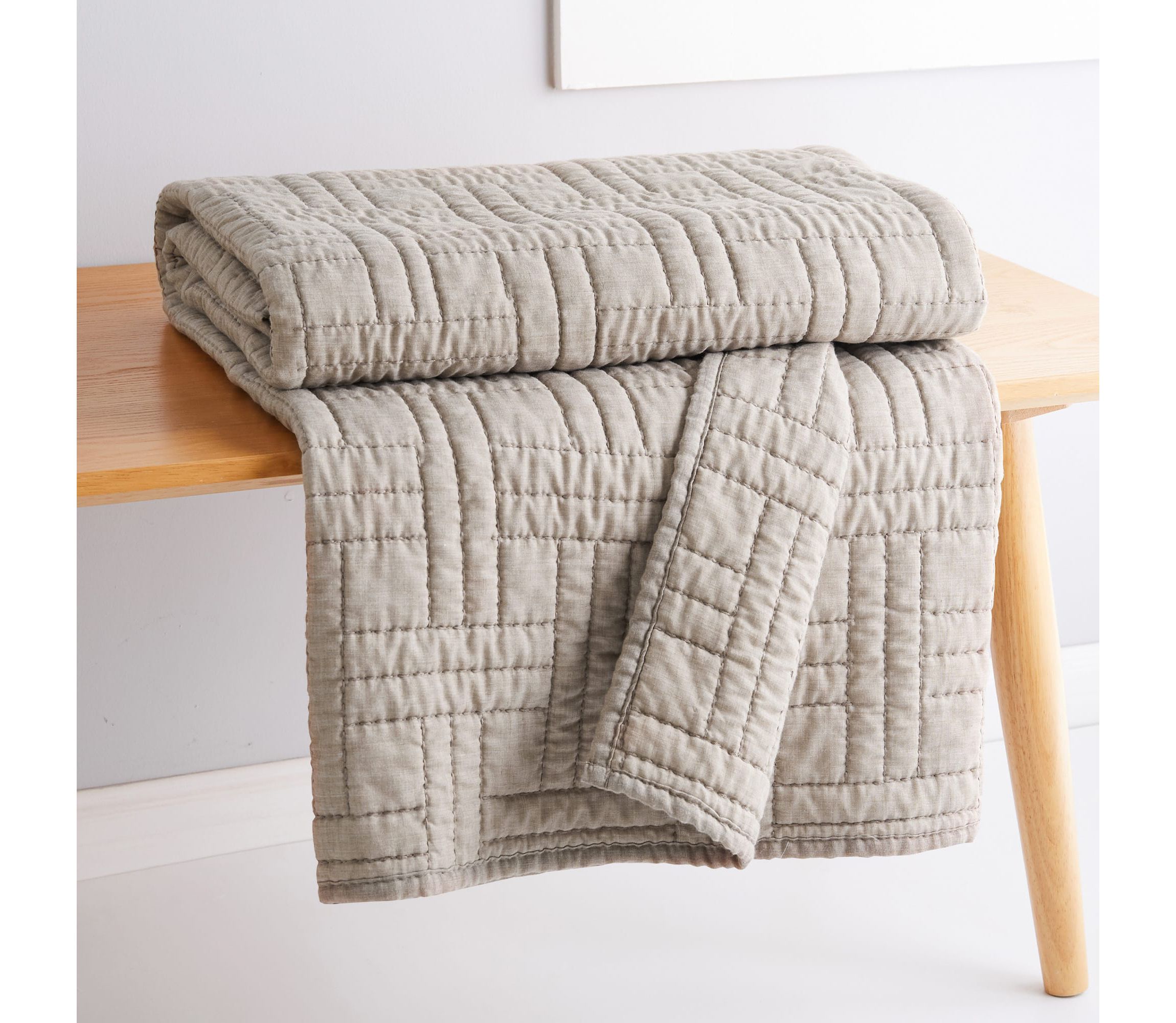Melange Stitch Quilted Throw