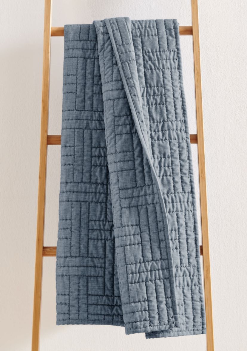 Melange Stitch Chambray Quilted Throw