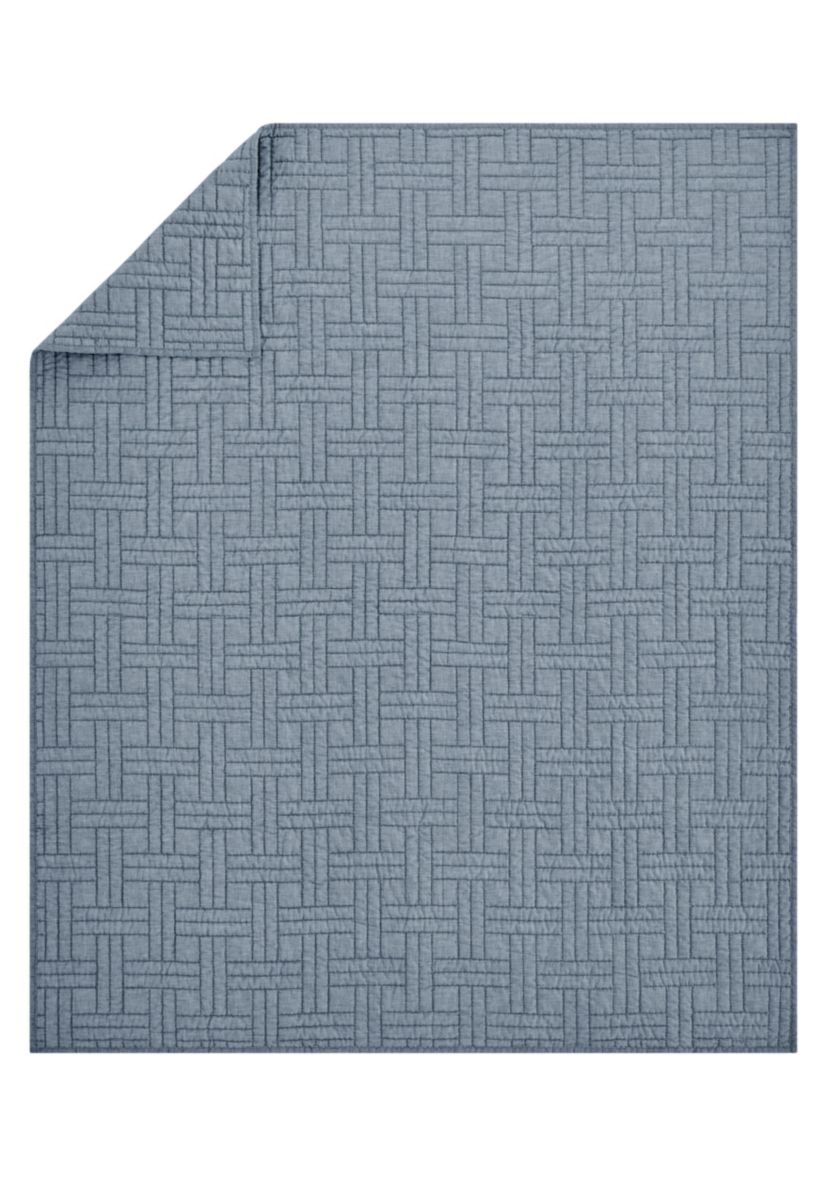 Melange Stitch Chambray Quilted Throw