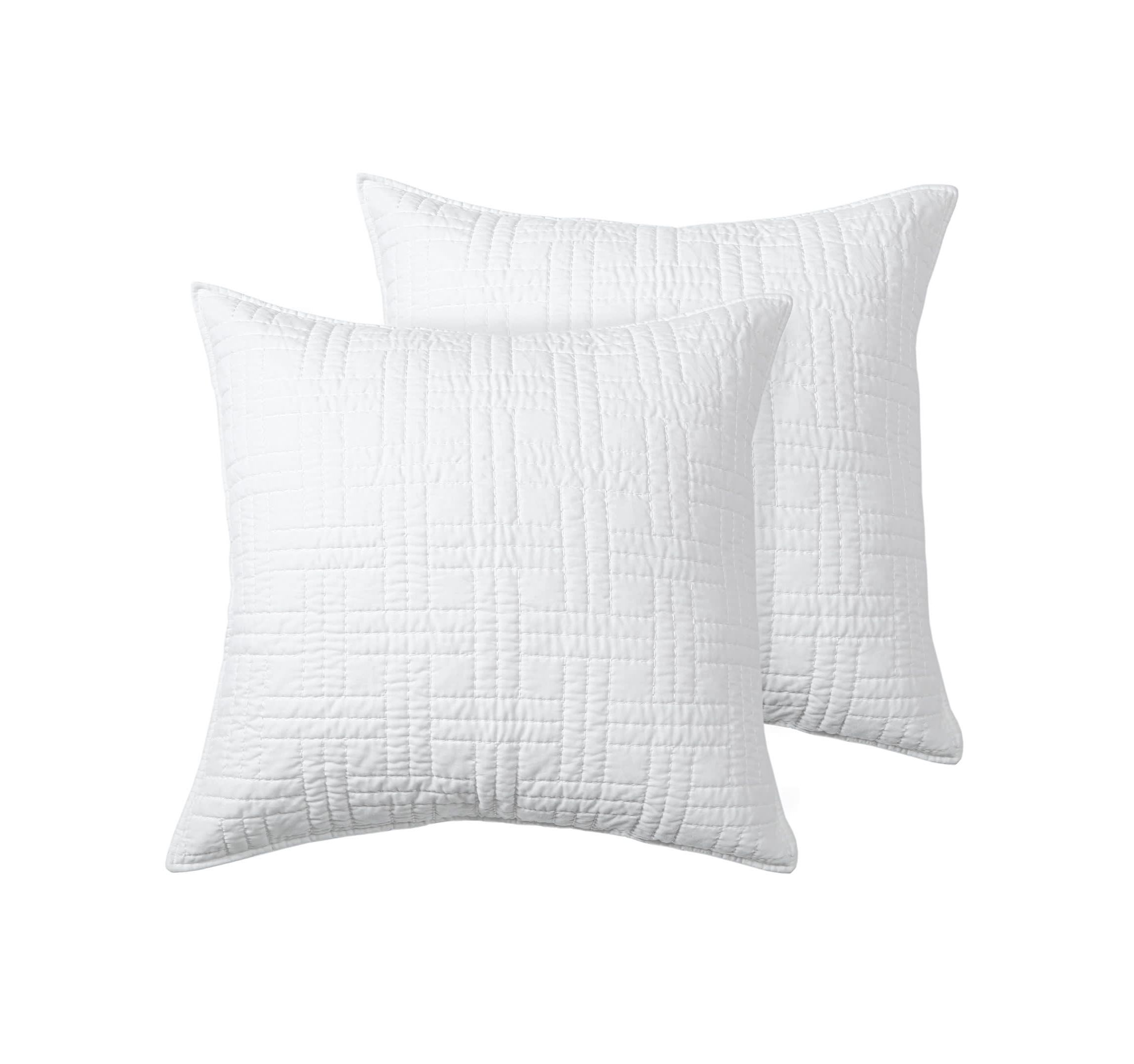 Melange Stitch White Euro Sham Set of 2