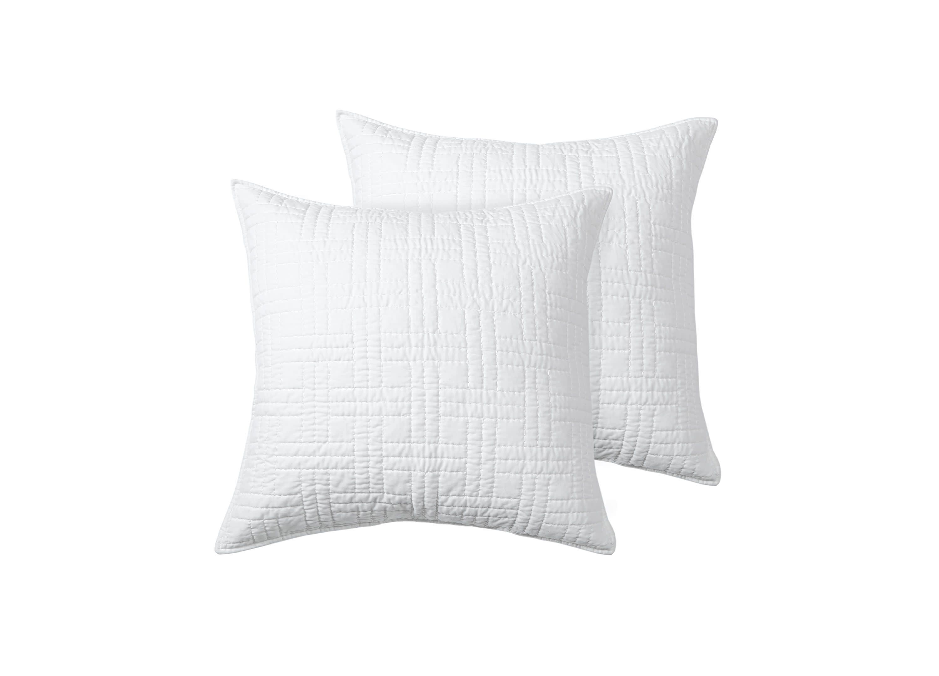 Melange Stitch White Euro Sham Set of 2