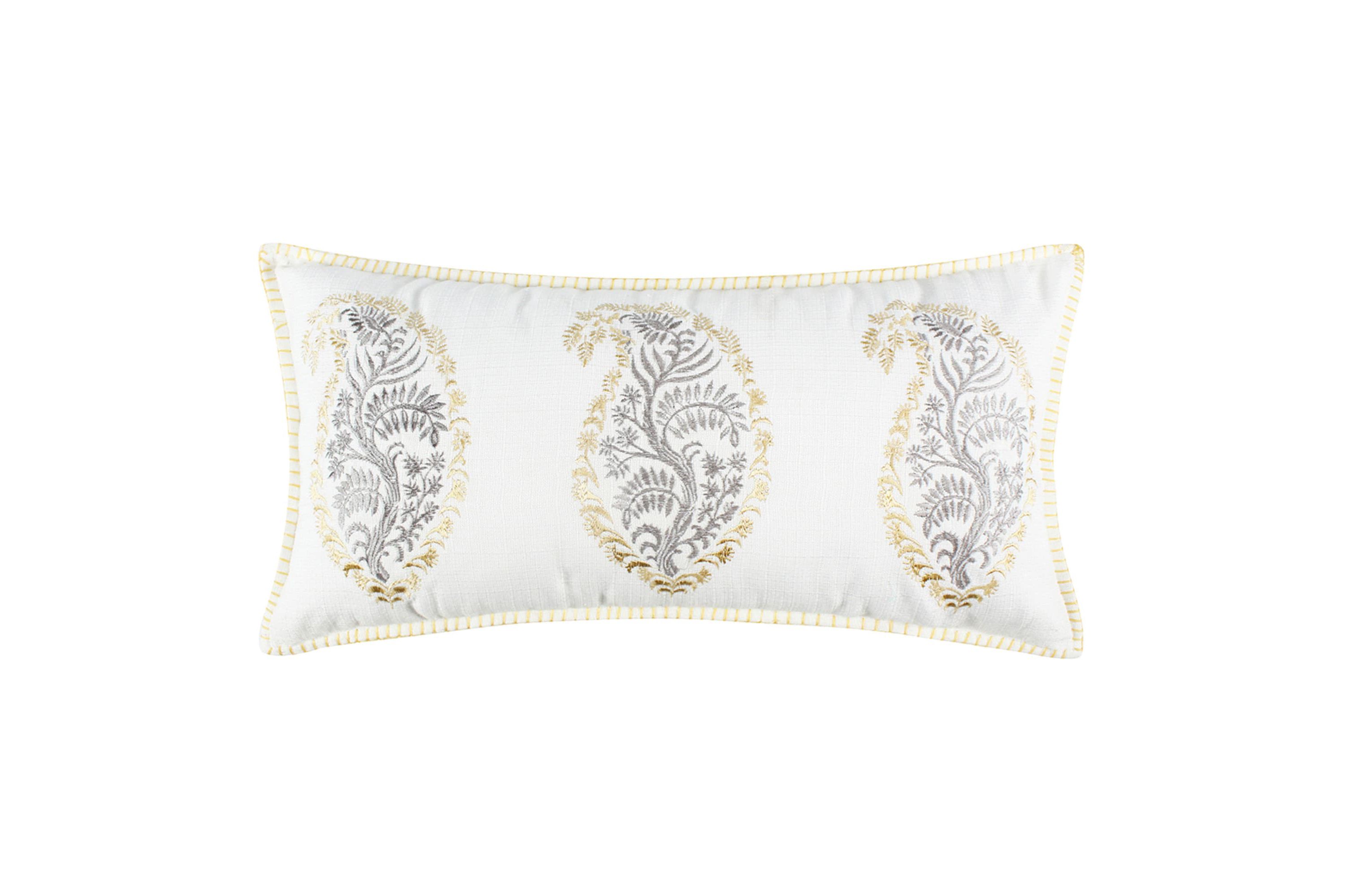 Kamira Embroidered Paisley Pillow