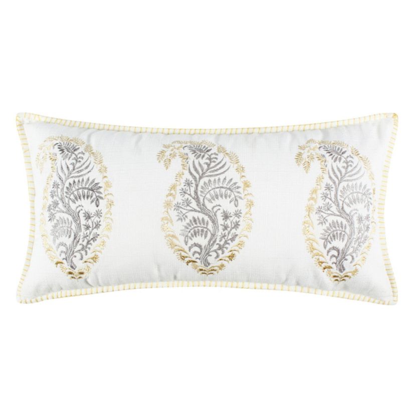 Kamira Embroidered Paisley Pillow