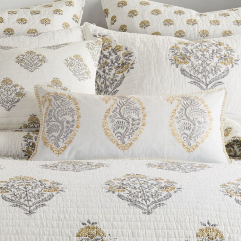 Kamira Embroidered Paisley Pillow