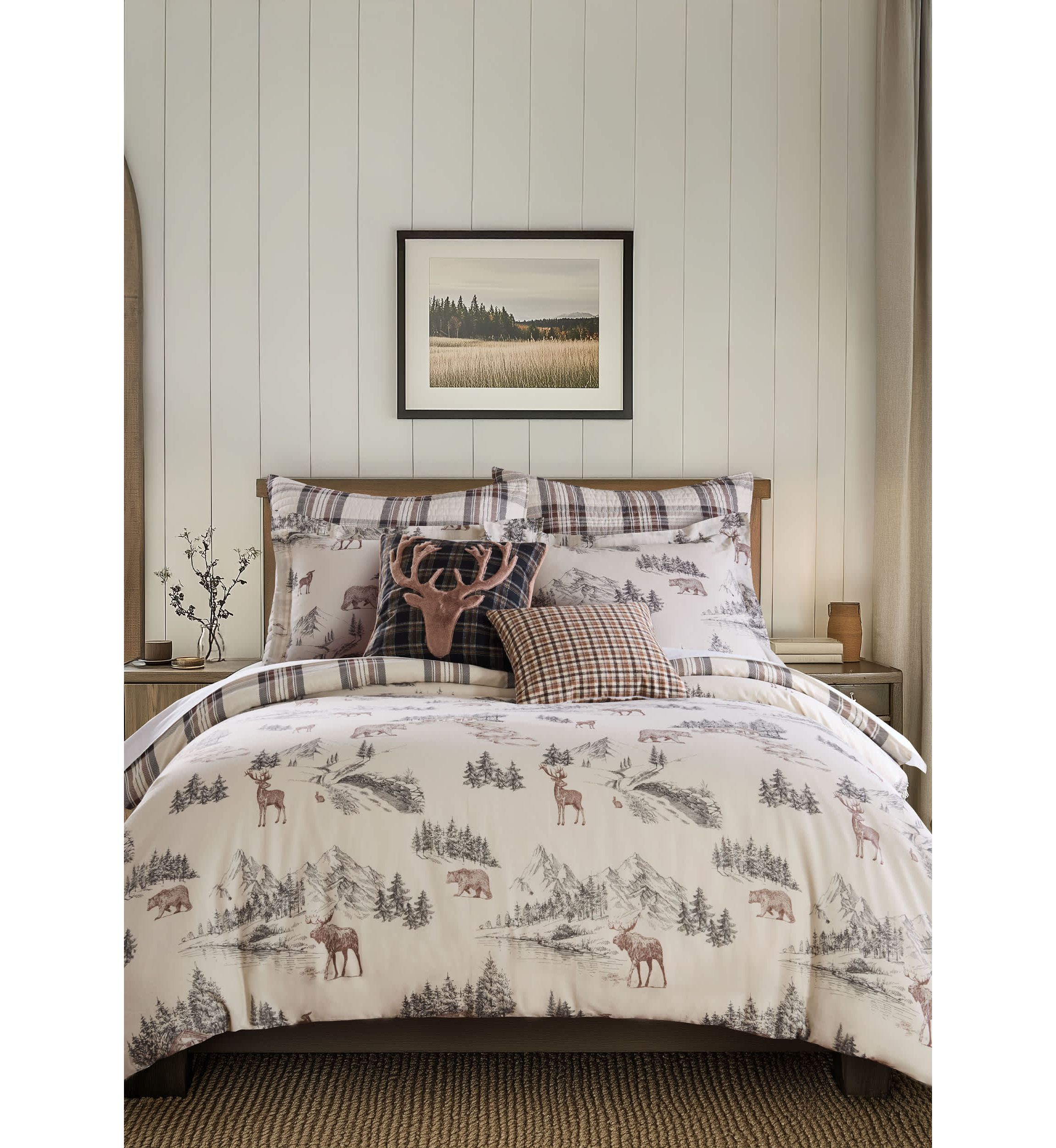 Lodge Toile Duvet Cover Set