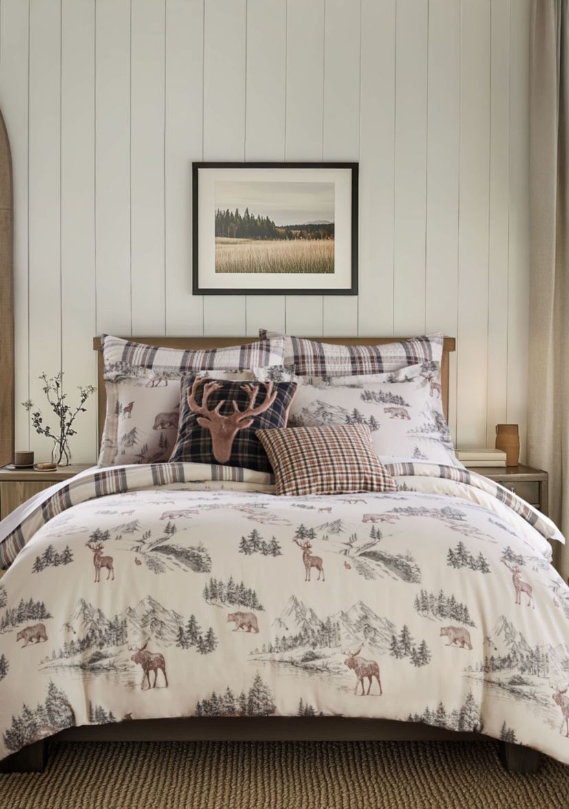 Lodge Toile Duvet Cover Set