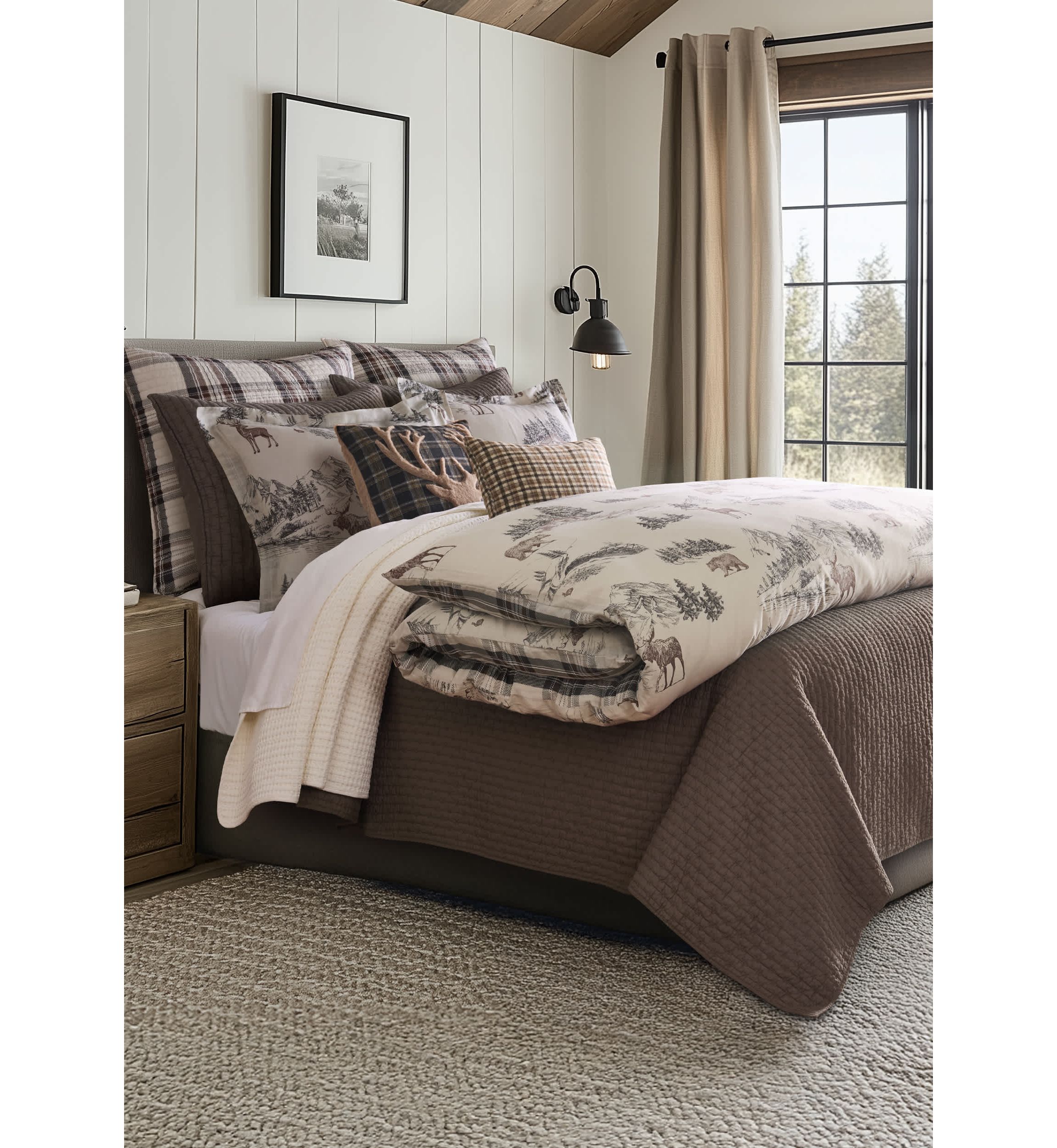 Lodge Toile Duvet Cover Set