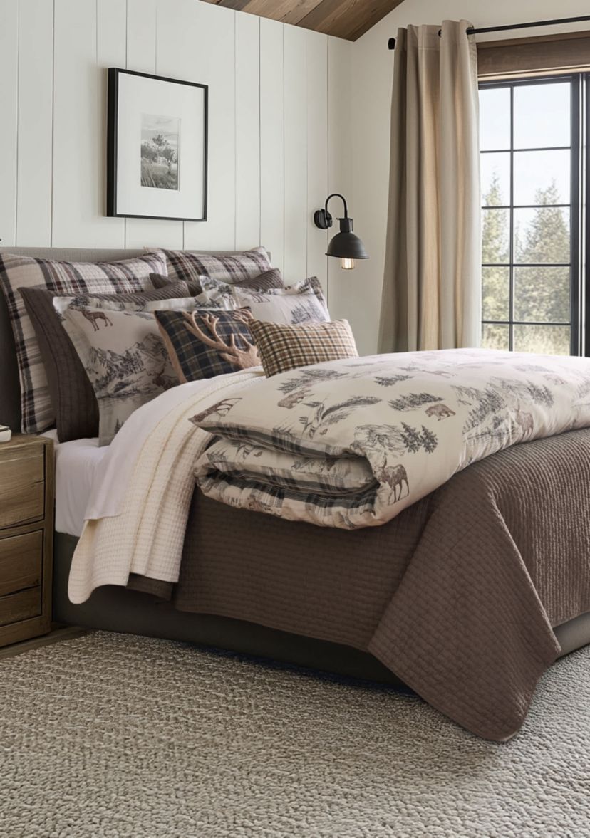Lodge Toile Duvet Cover Set