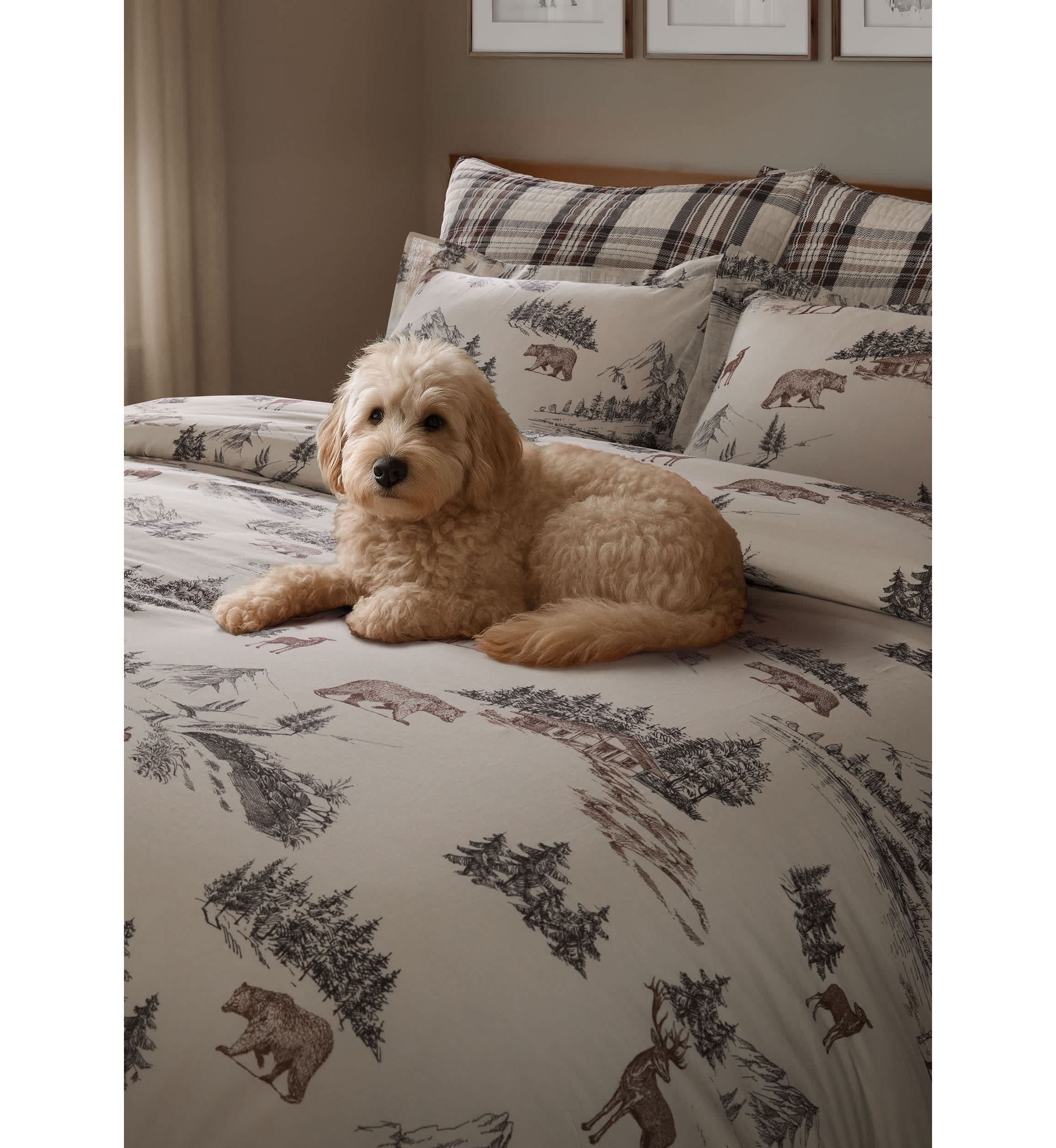 Lodge Toile Duvet Cover Set