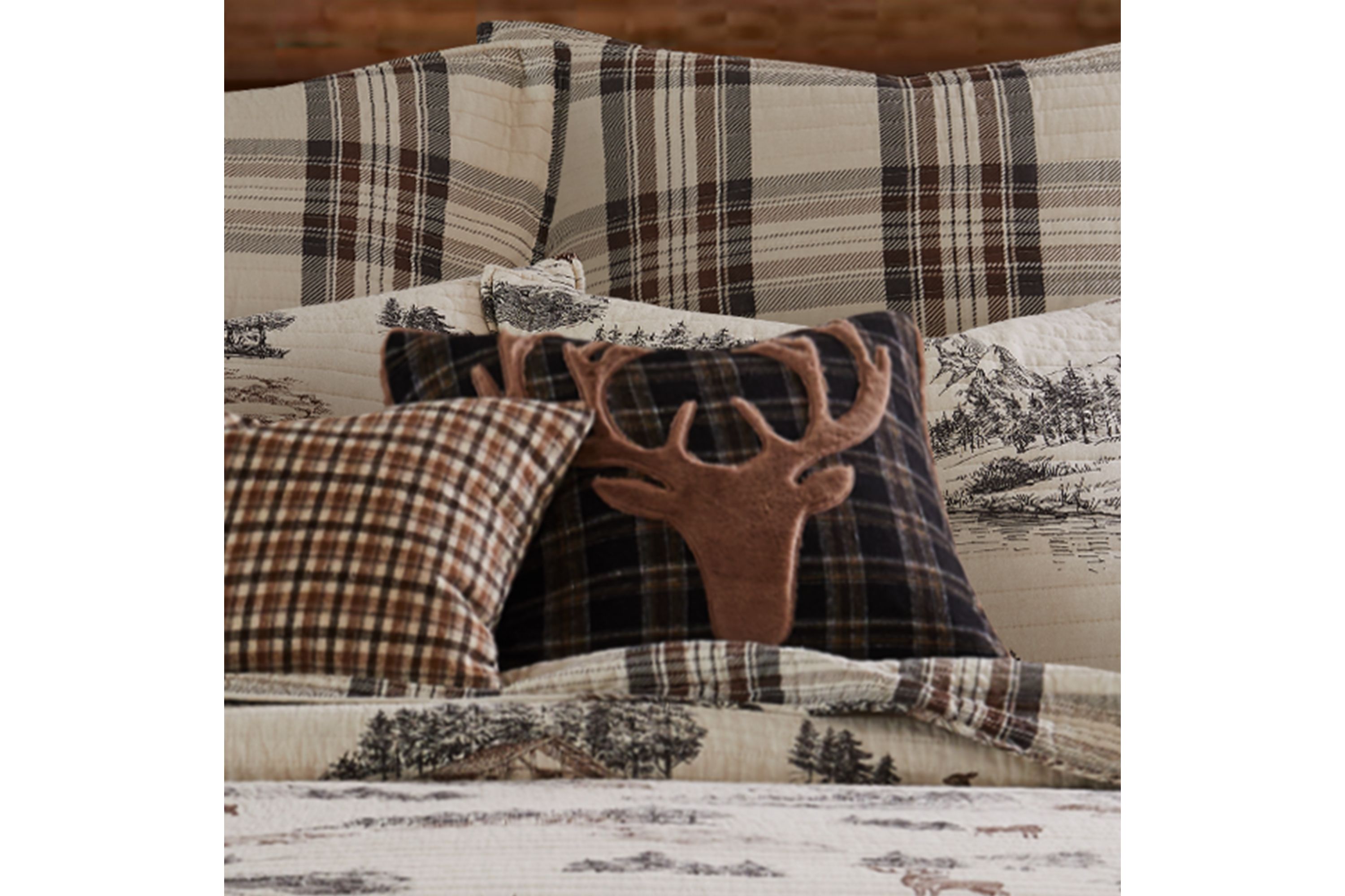 Lodge Toile Antler Pillow