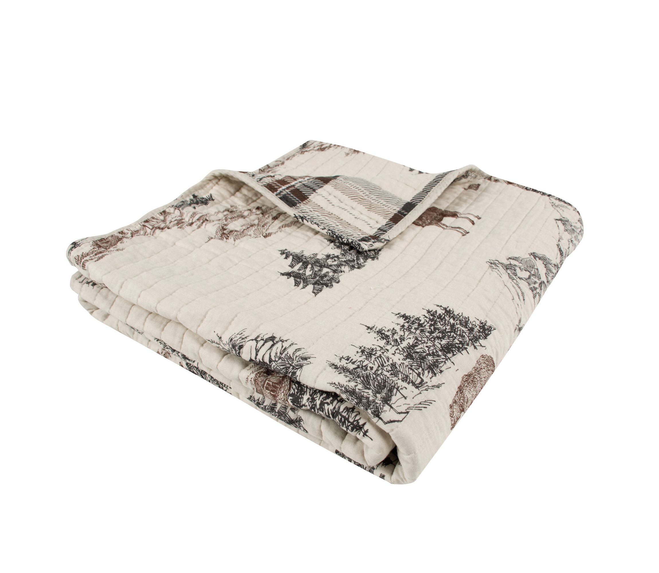 Lodge Toile Quilted Throw