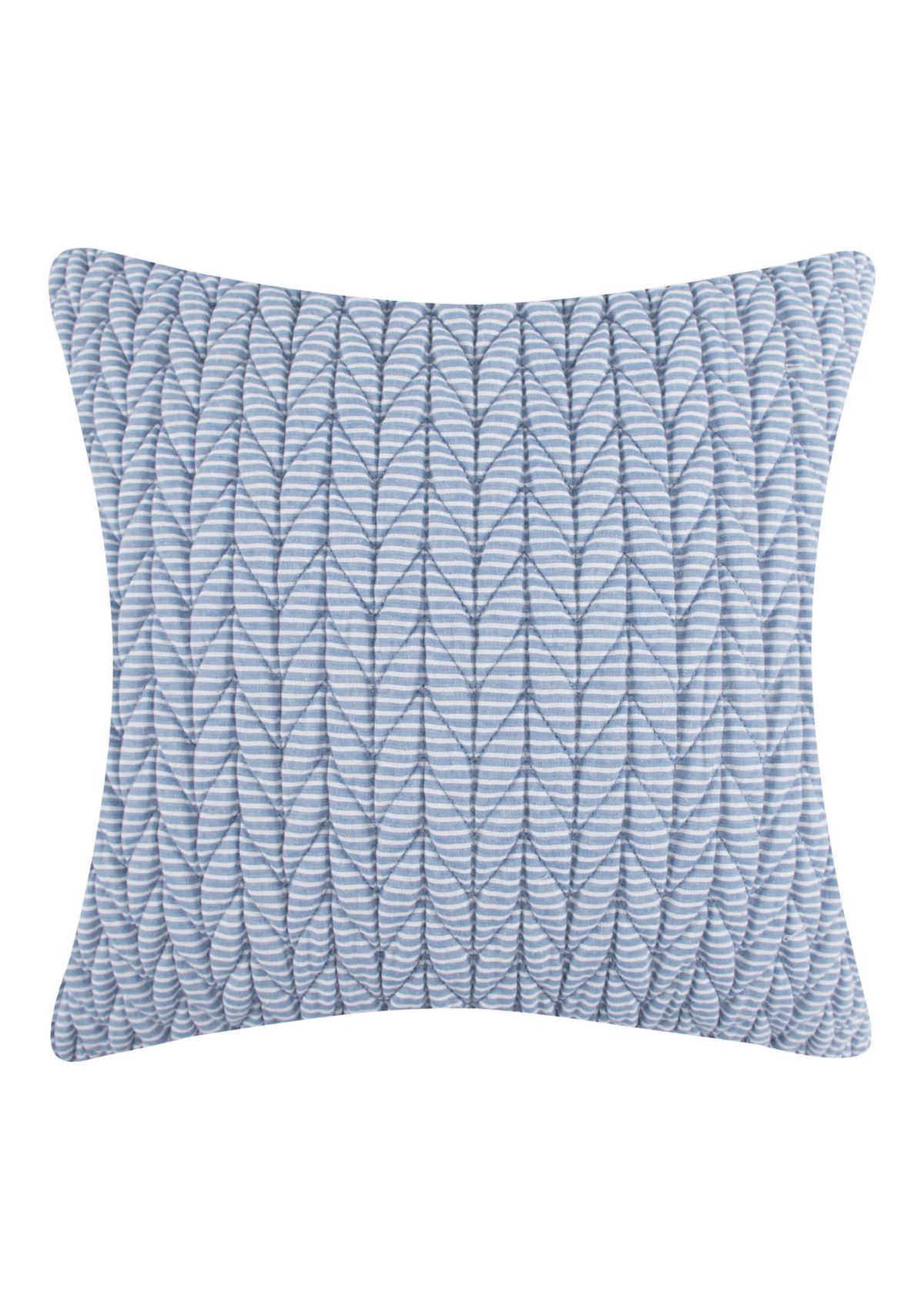 Maileen Stripe Textured Blue Pillow 16x16