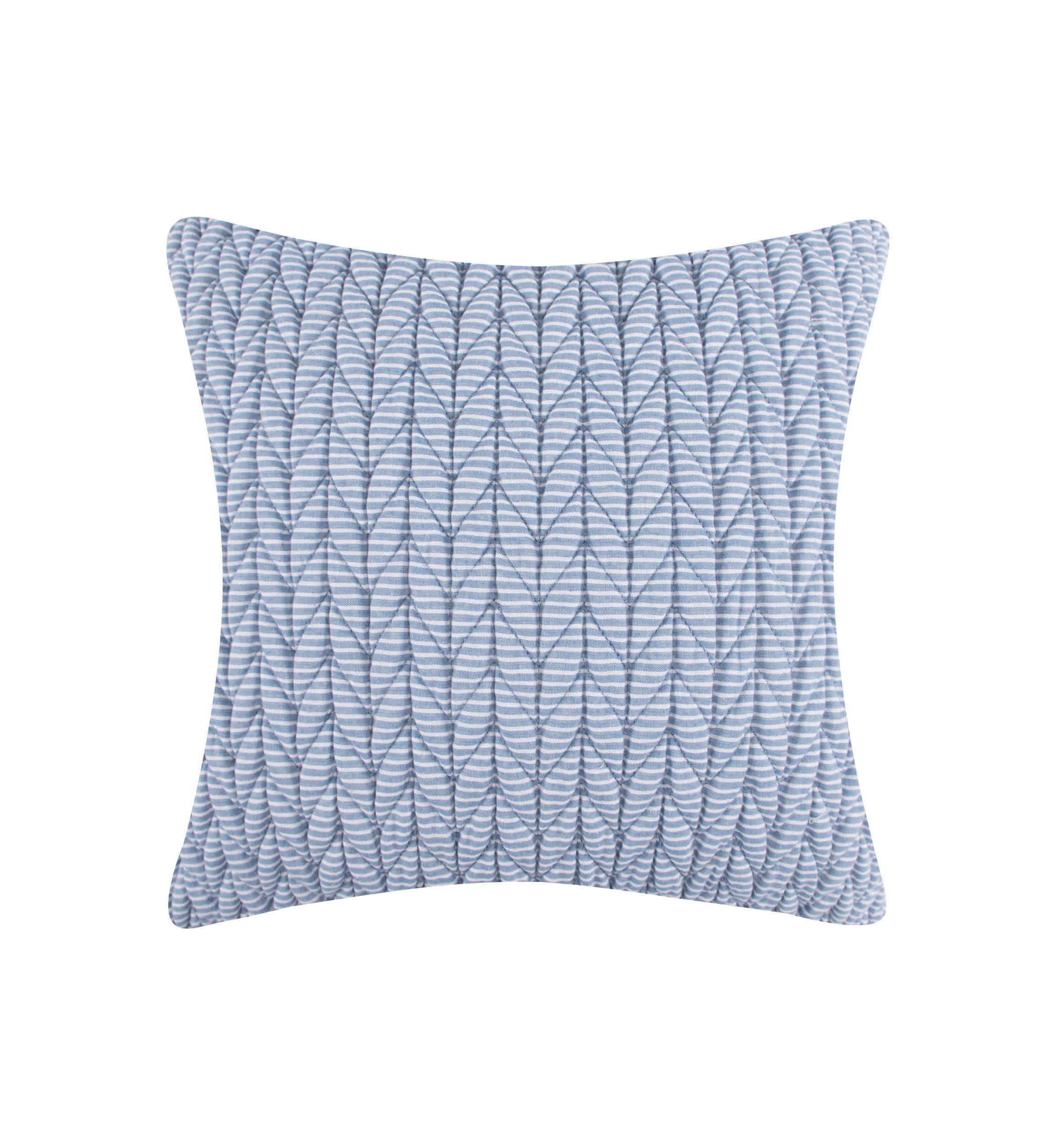 Maileen Stripe Textured Blue Pillow 16x16