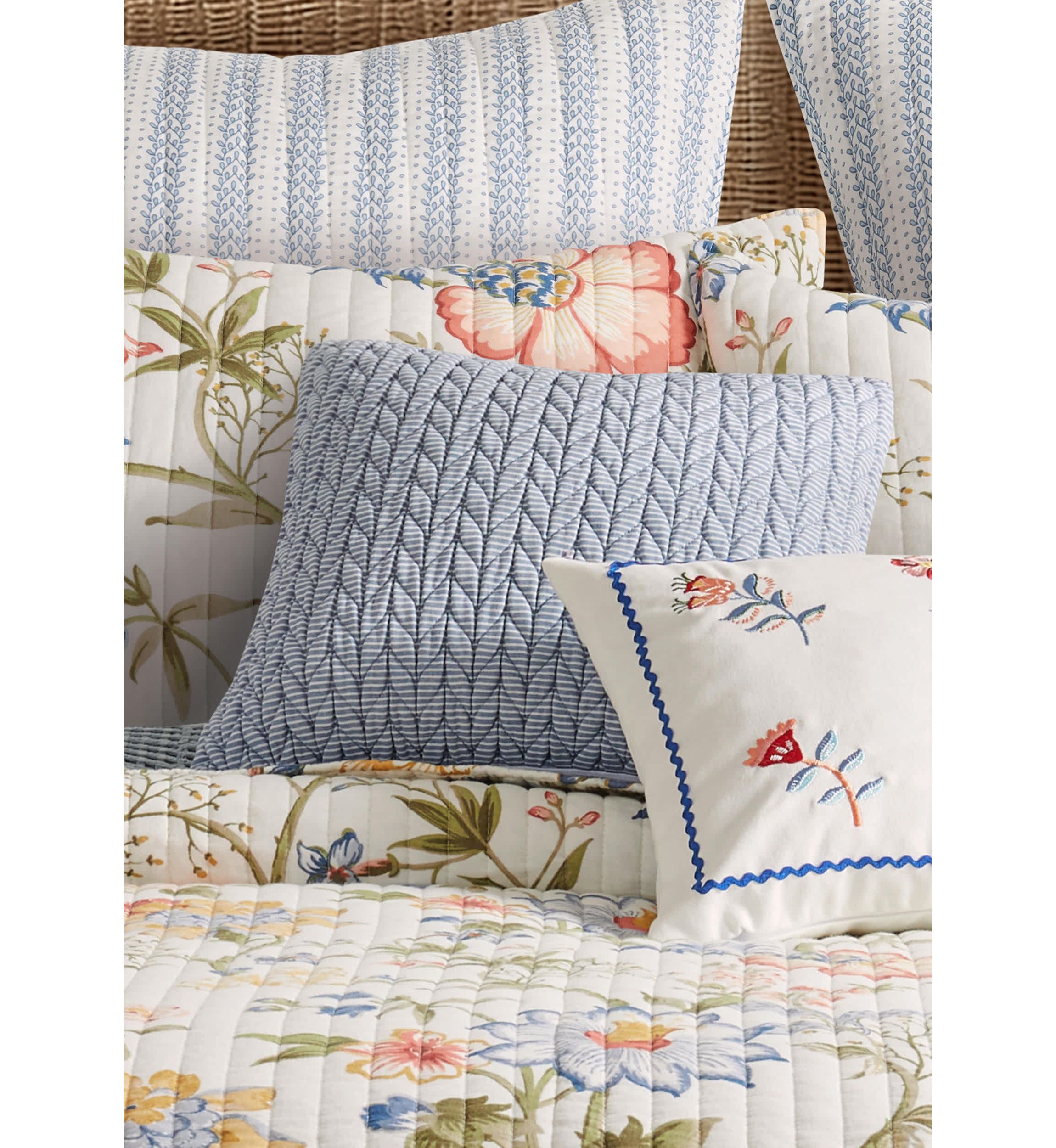 Maileen Stripe Textured Blue Pillow 16x16