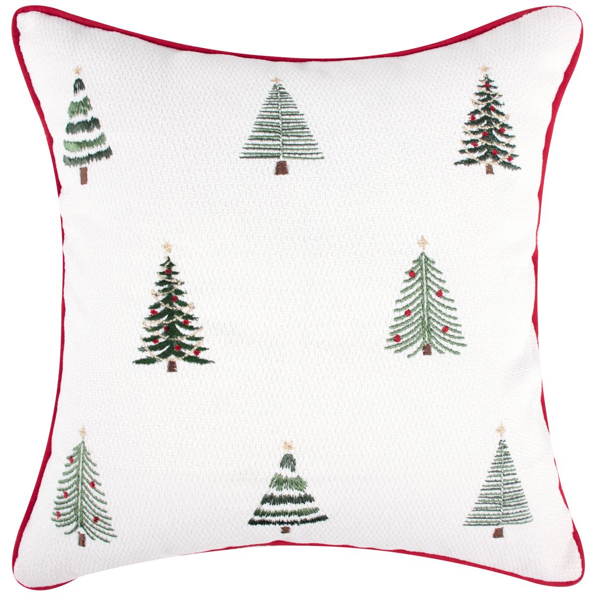 Patchwork Pine EmbroideTrees Pillow 18x18