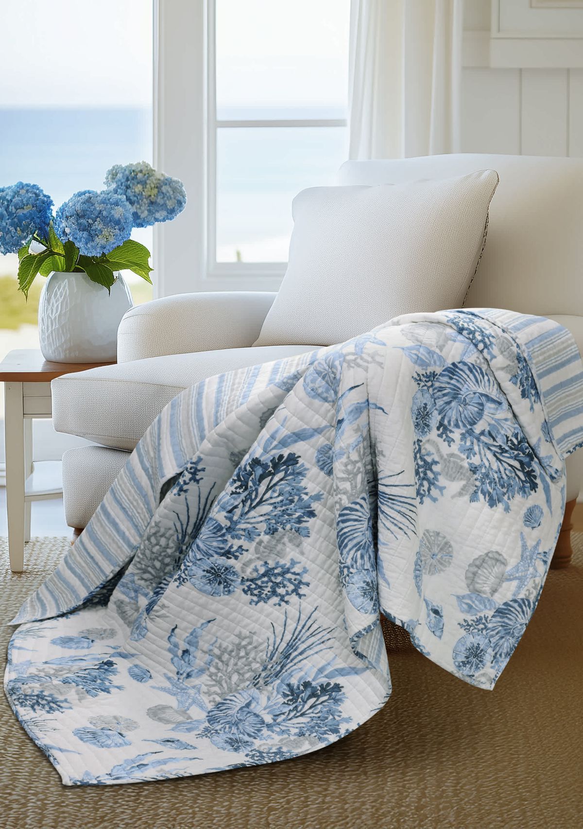 Coral Landing Quilted Throw