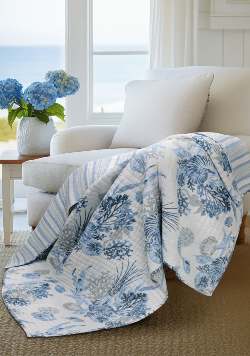 Coral Landing Quilted Throw